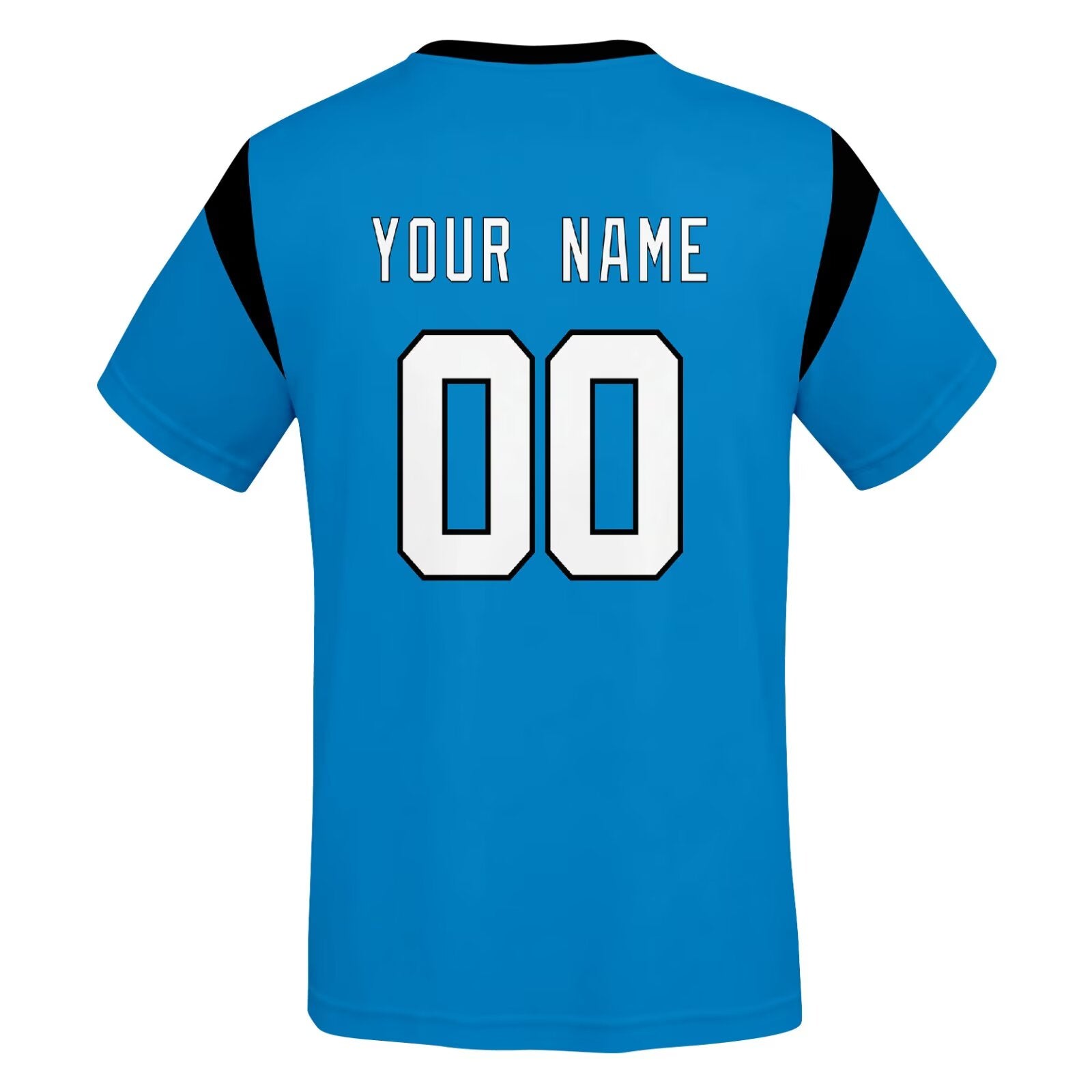 Carolina football style T-shirt back view with personalized name and number print