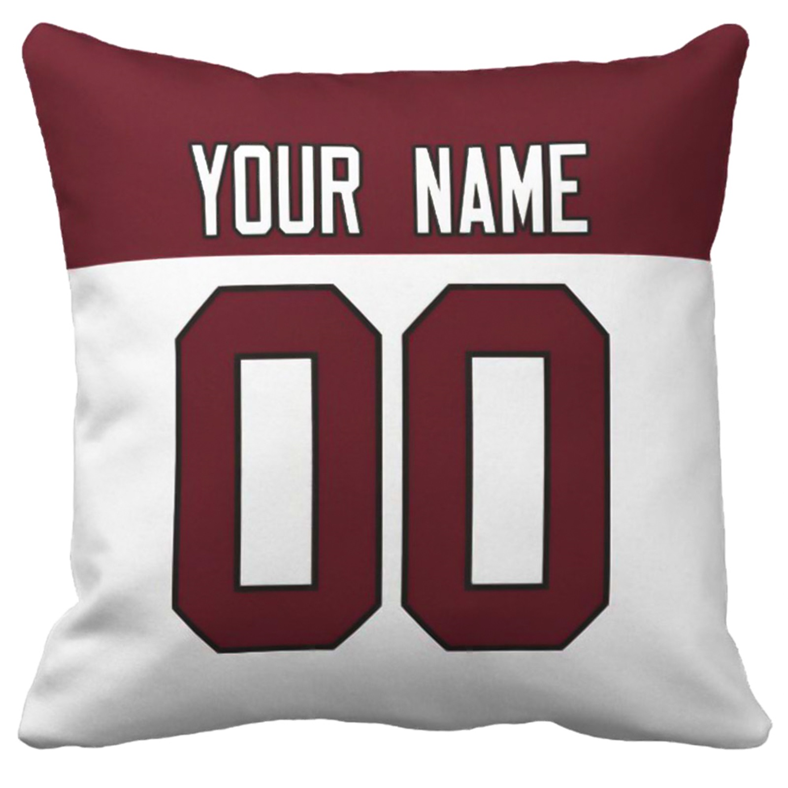 Arizona custom football throw pillow two-tone product view with name and number