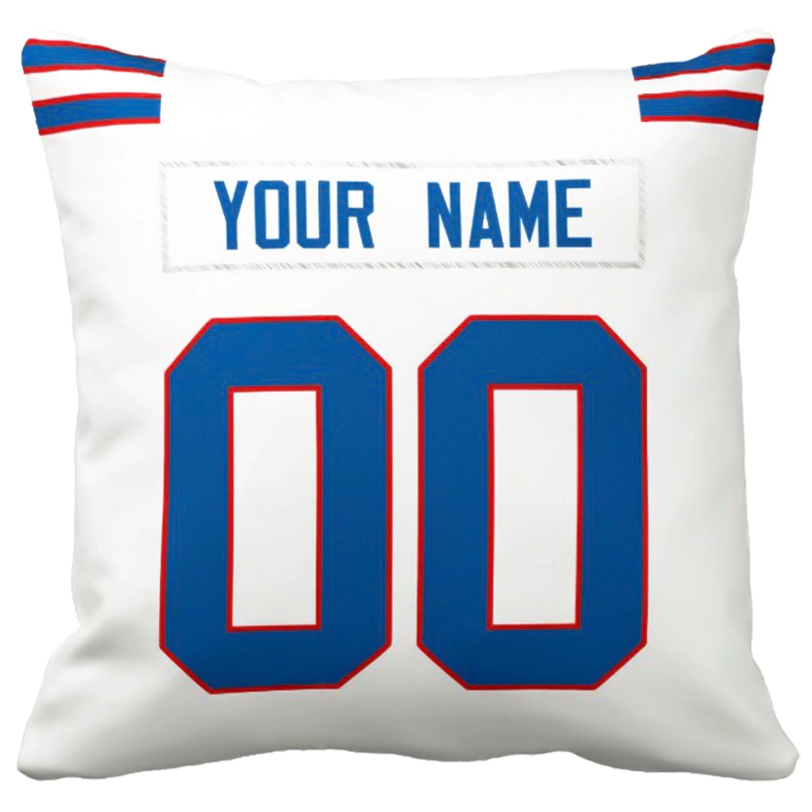 Buffalo personalized football pillow extra product view showing custom name and number design