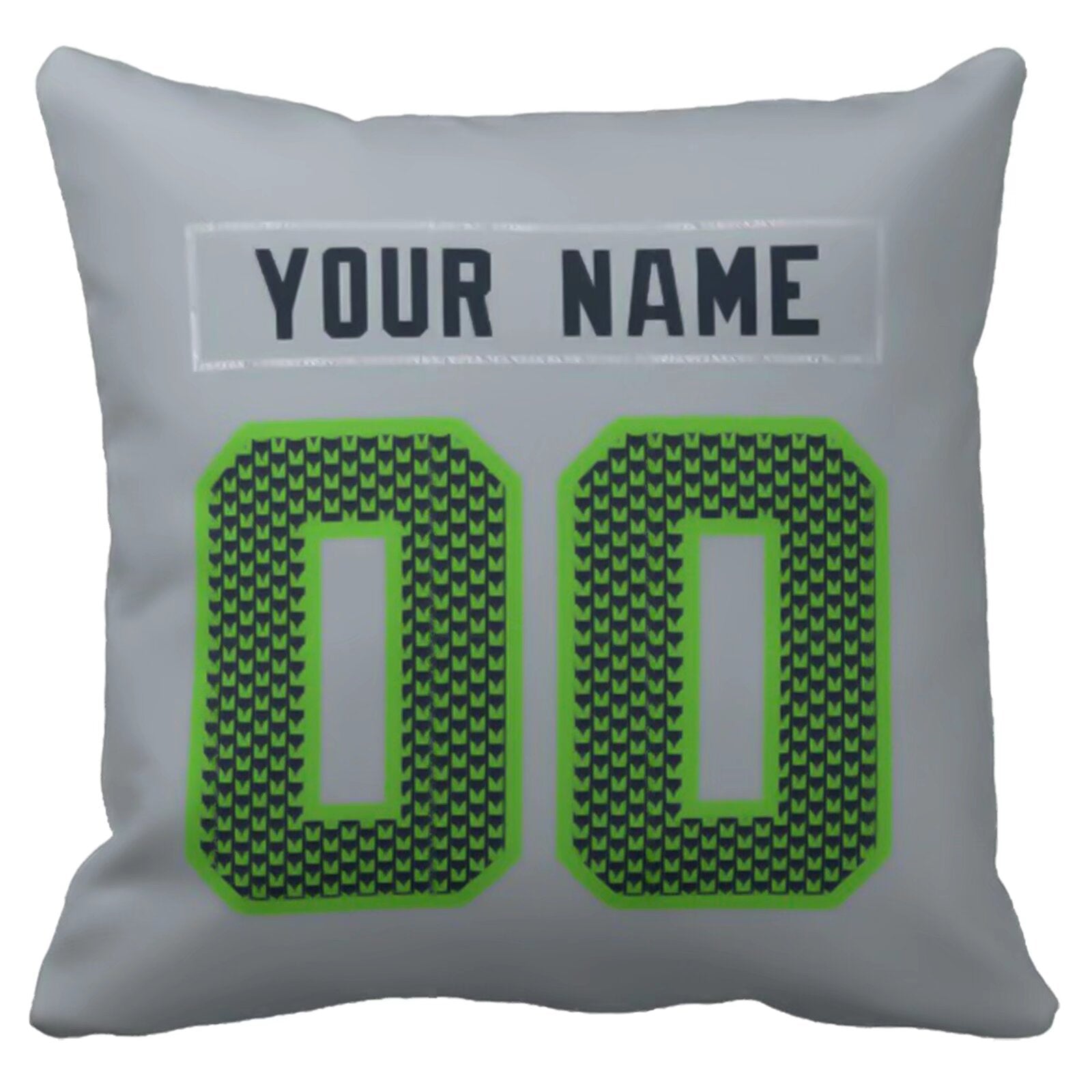 Seattle personalized football pillow extra product view showing custom name and number design