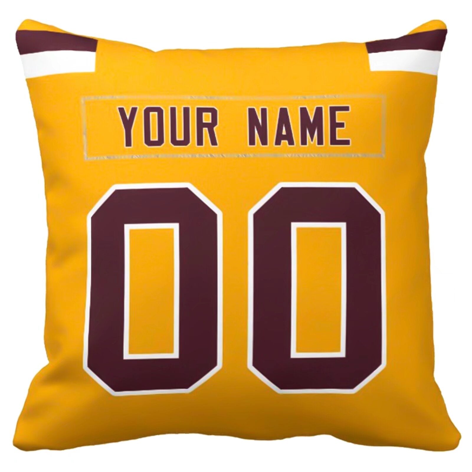 Washington personalized football pillow extra product view showing custom name and number design