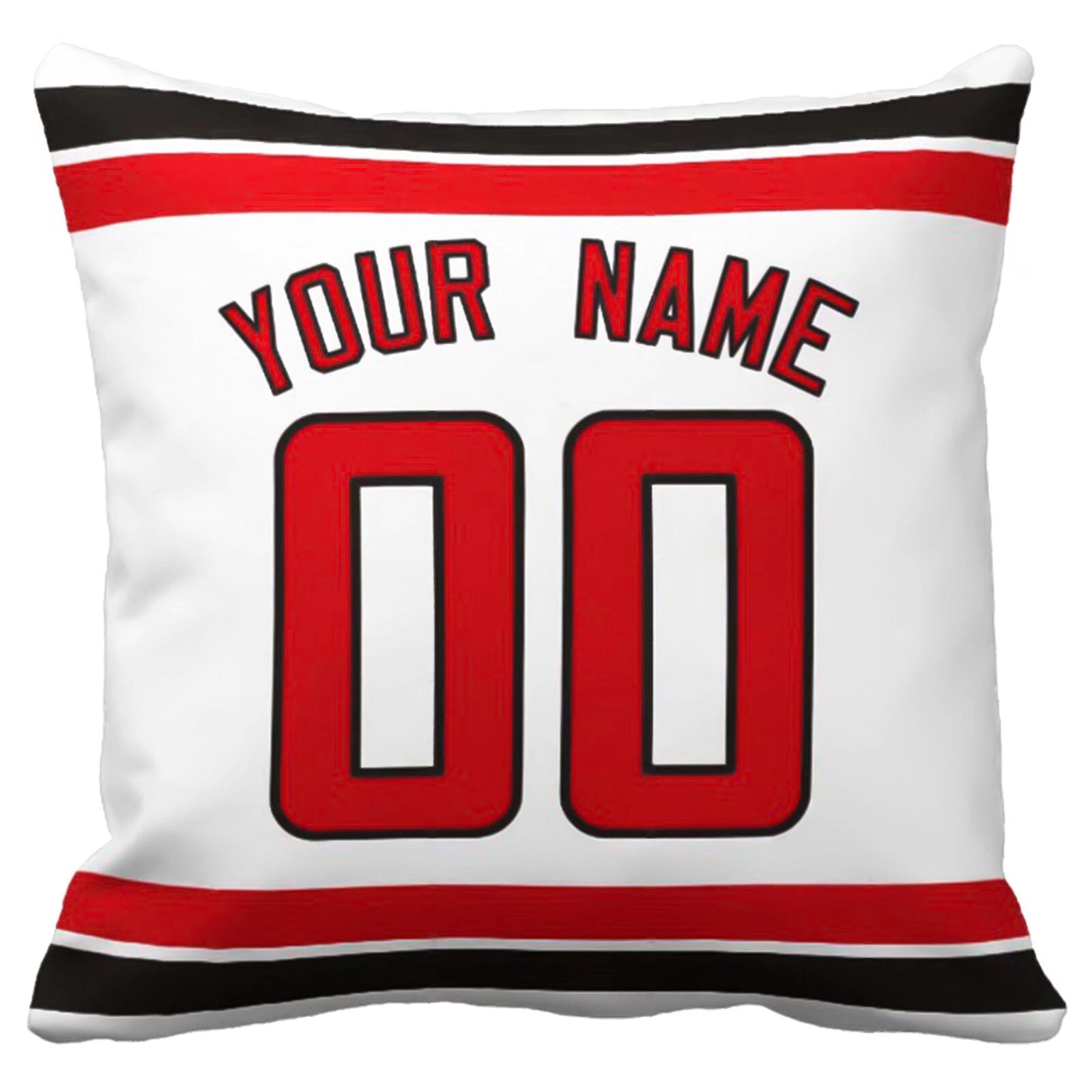 Atlanta personalized football pillow alternate front view with name and number design