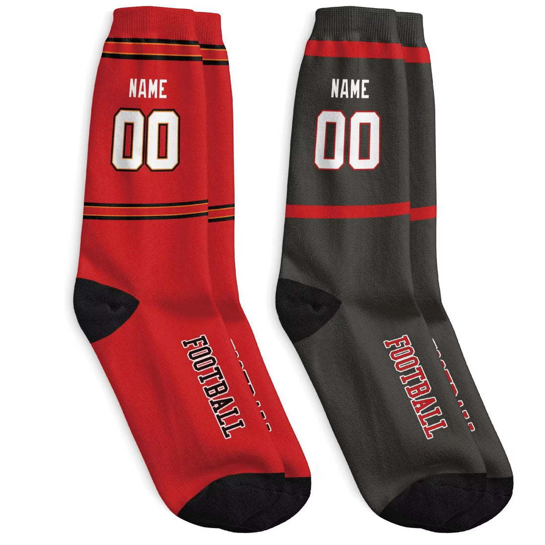 Custom Tampa Football Socks - Personalized Athletic Fan Crew Socks - Antking