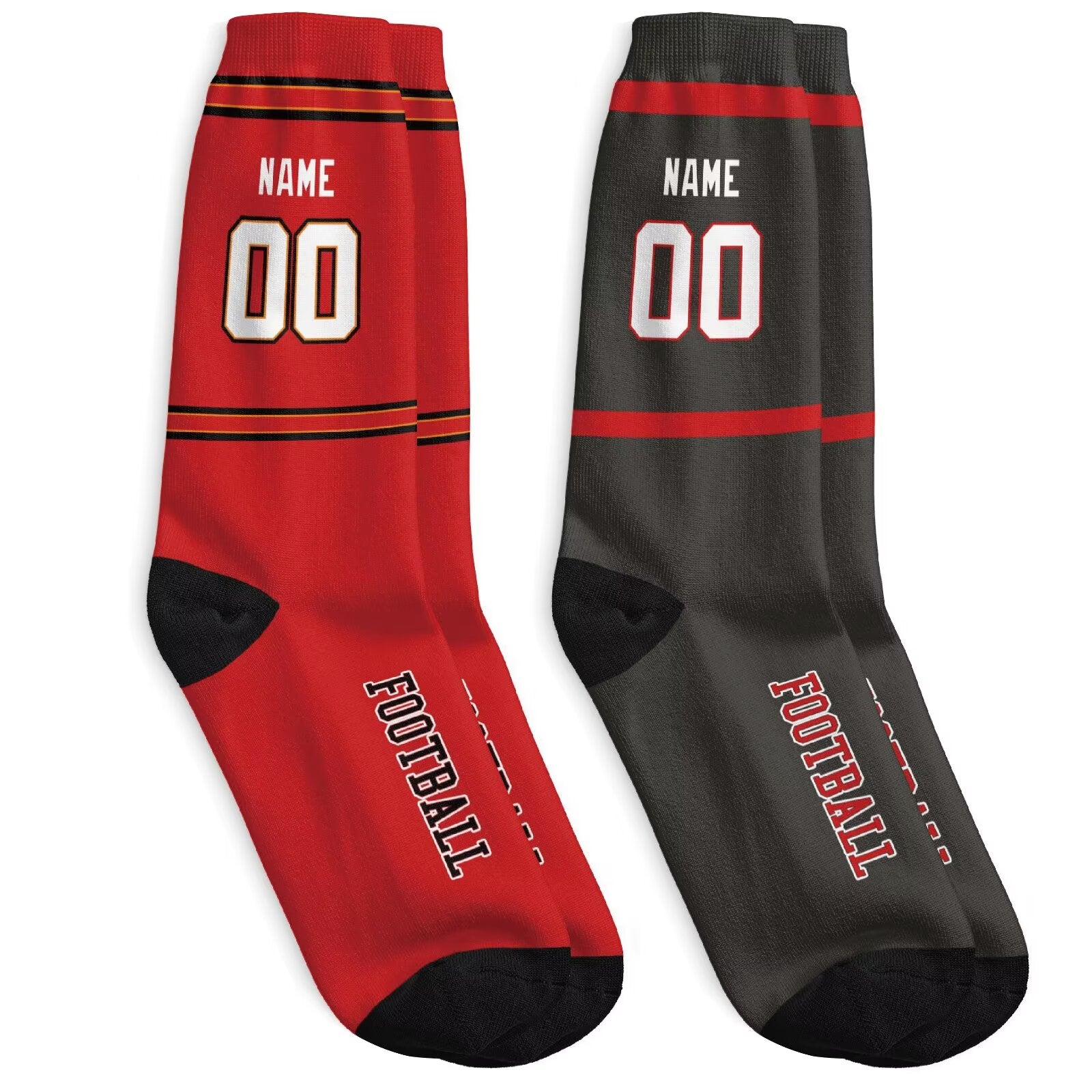 Custom Tampa Football Socks - Personalized Athletic Fan Crew Socks - Antking