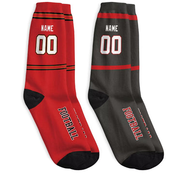 Custom Tampa Football Socks - Personalized Athletic Fan Crew Socks - Antking