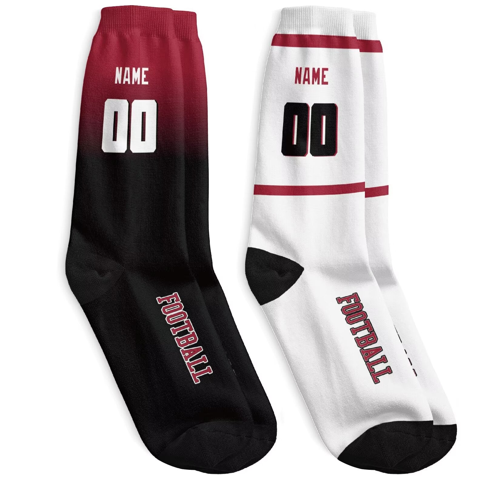 Custom Atlanta Football Socks - Personalized Athletic Fan Crew Socks - Antking