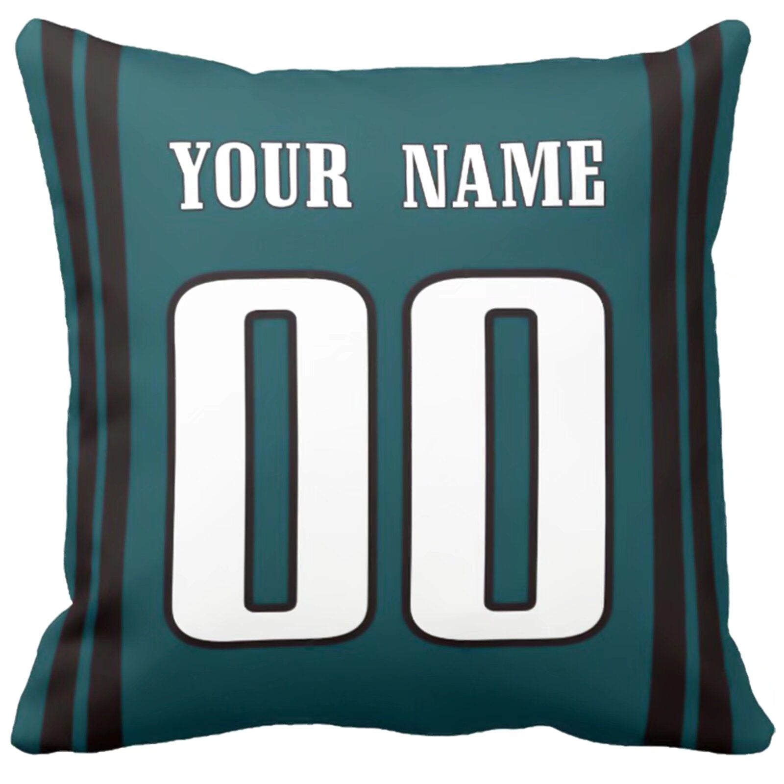 Philadelphia personalized football pillow alternate front view with name and number design