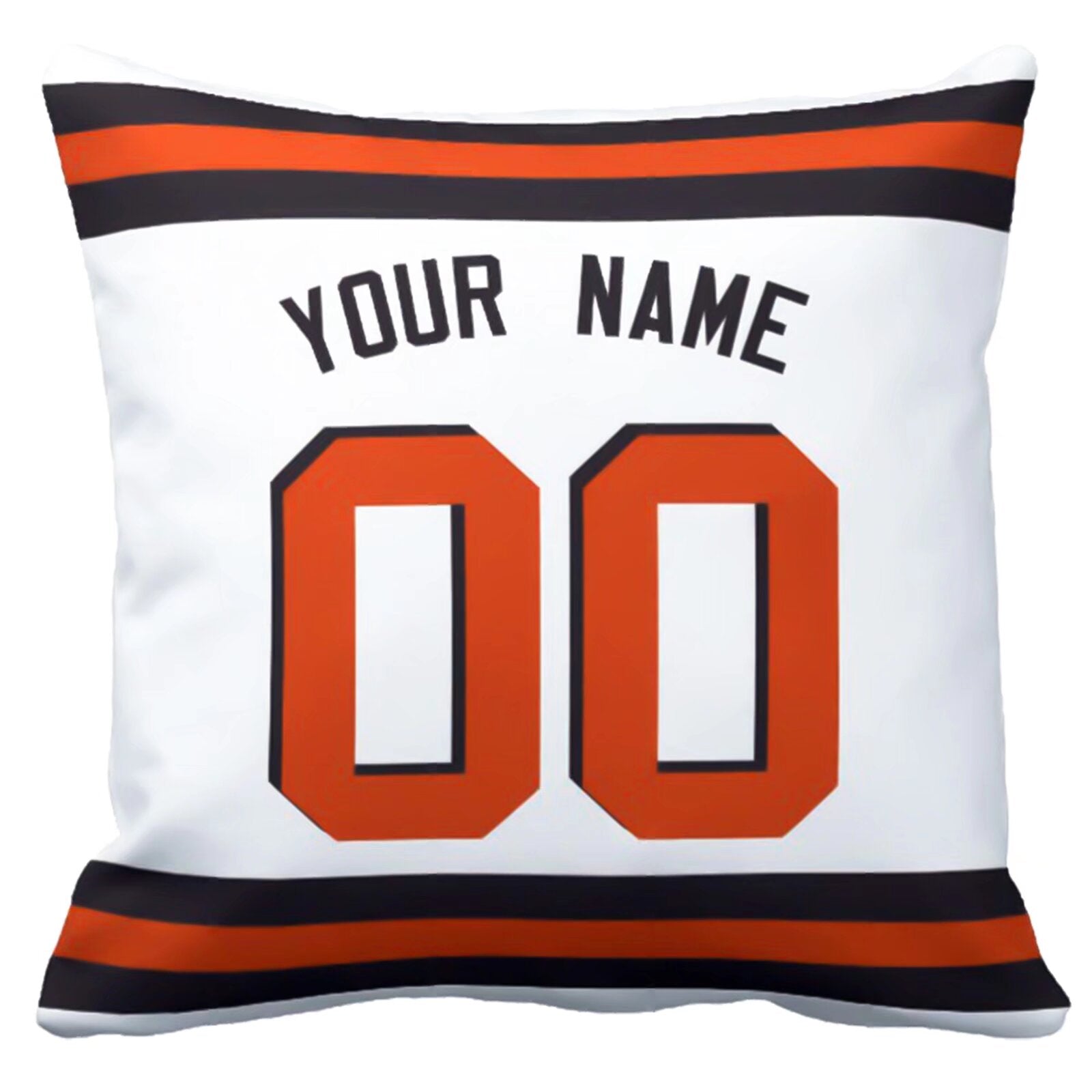 Cleveland custom name and number football pillow additional color front view
