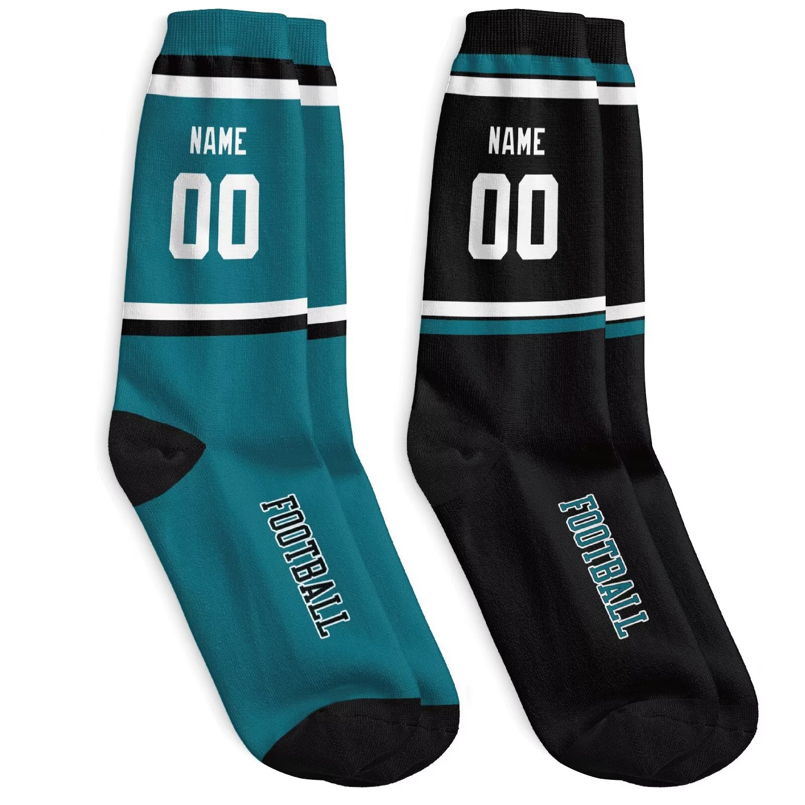 Custom Jacksonville Football Socks - Personalized Athletic Fan Crew Socks - Antking