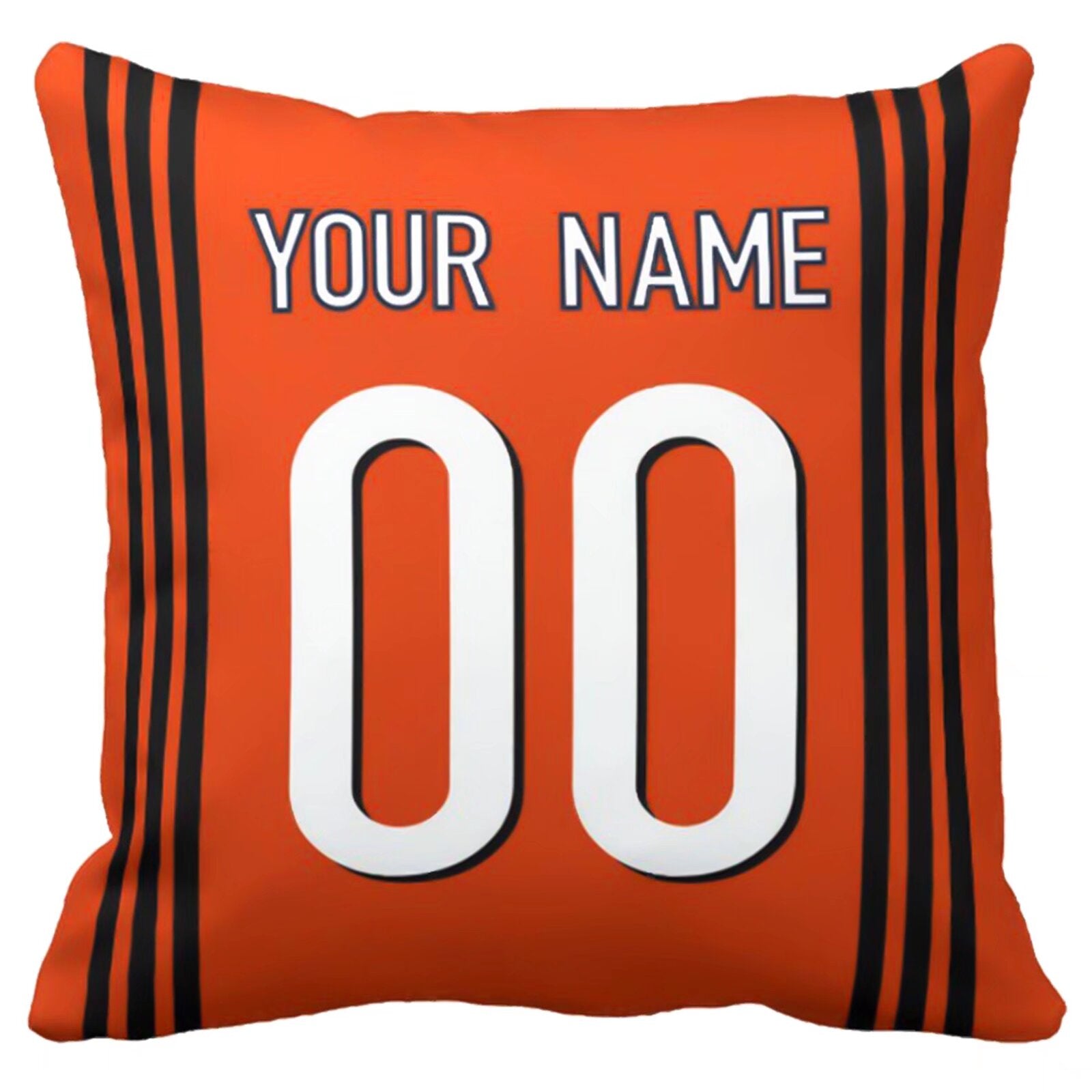 Cincinnati personalized football pillow alternate front view with name and number design