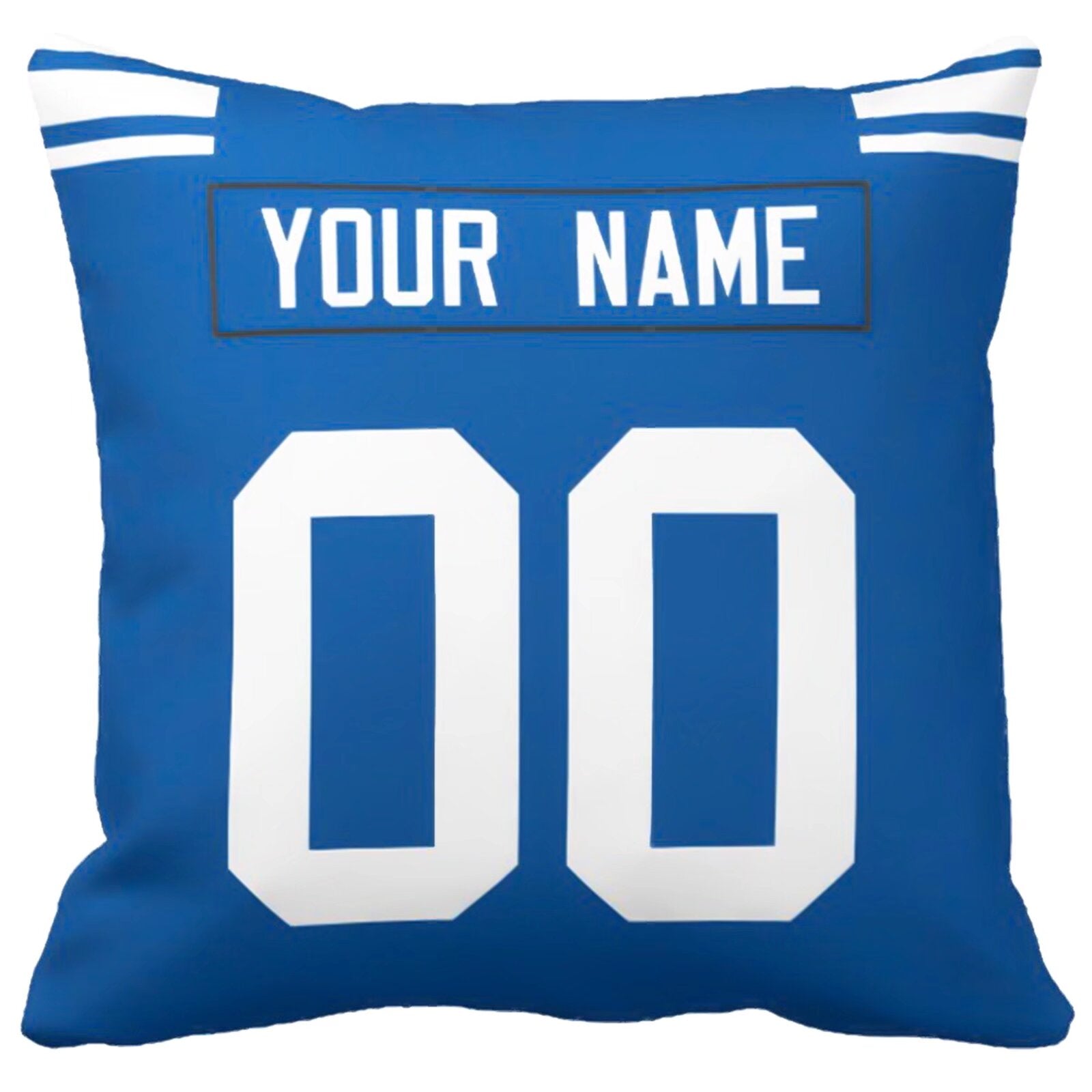 New York custom name and number football pillow additional color front view