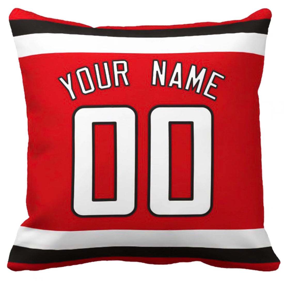 Atlanta personalized football throw pillow set with custom name and number in city-inspired colors