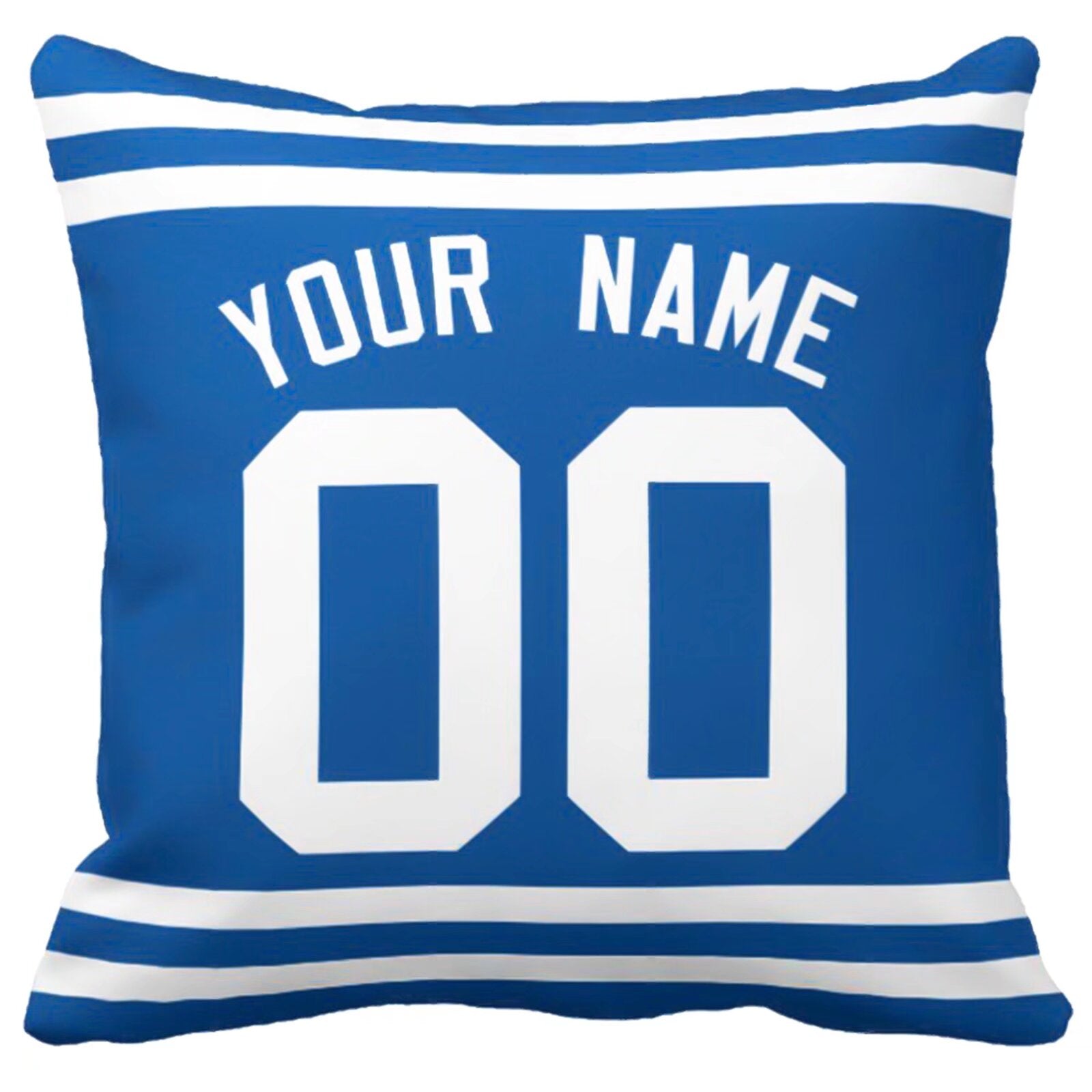 Indianapolis personalized football pillow alternate front view with name and number design