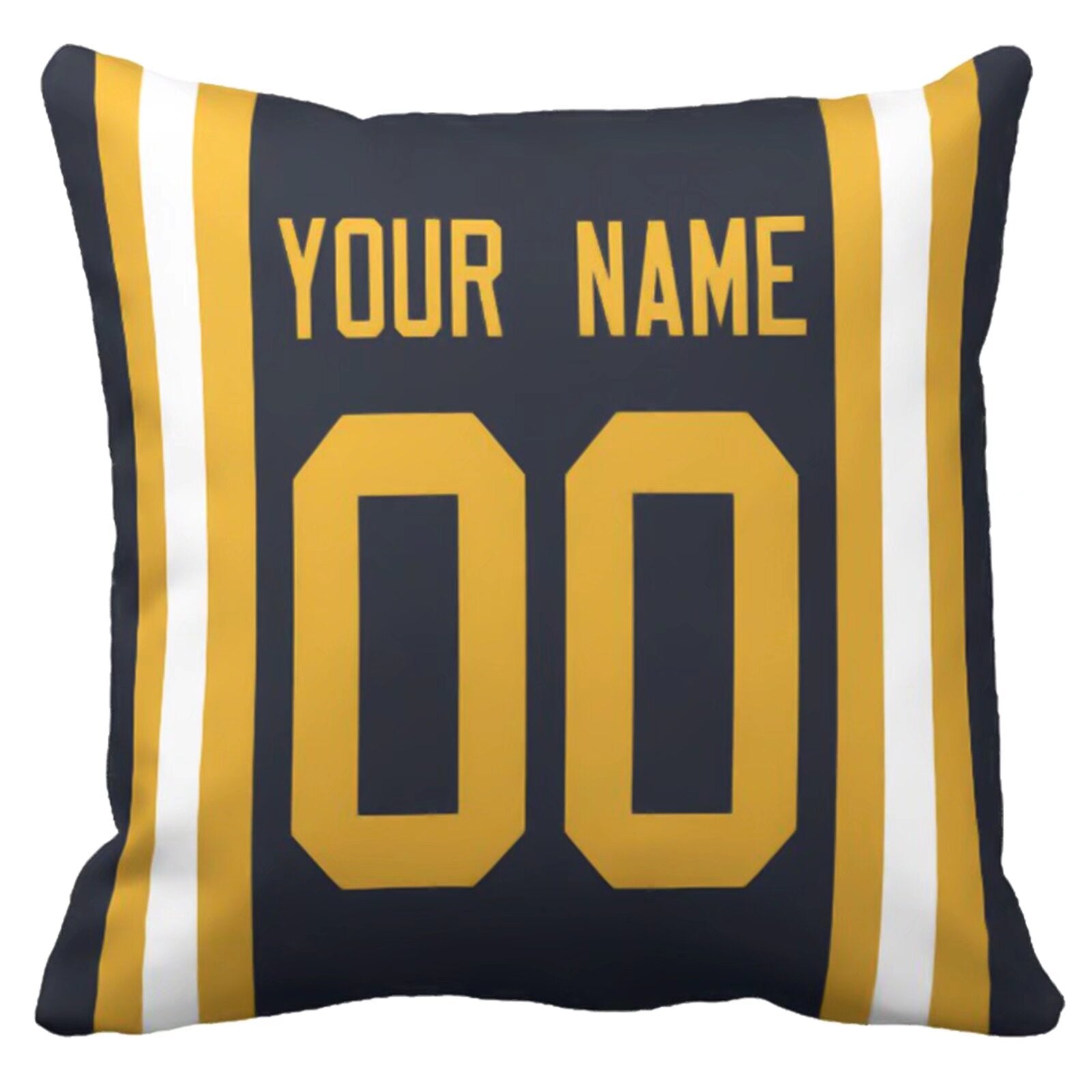Green Bay personalized football pillow alternate back view with arched name and number