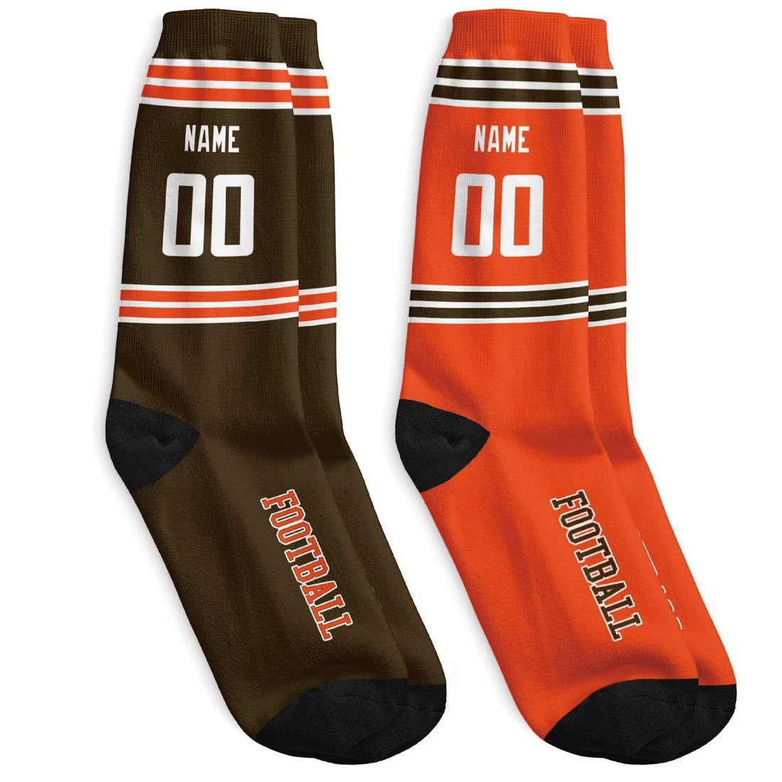 Custom Cleveland Football Socks - Personalized Athletic Fan Crew Socks - Antking