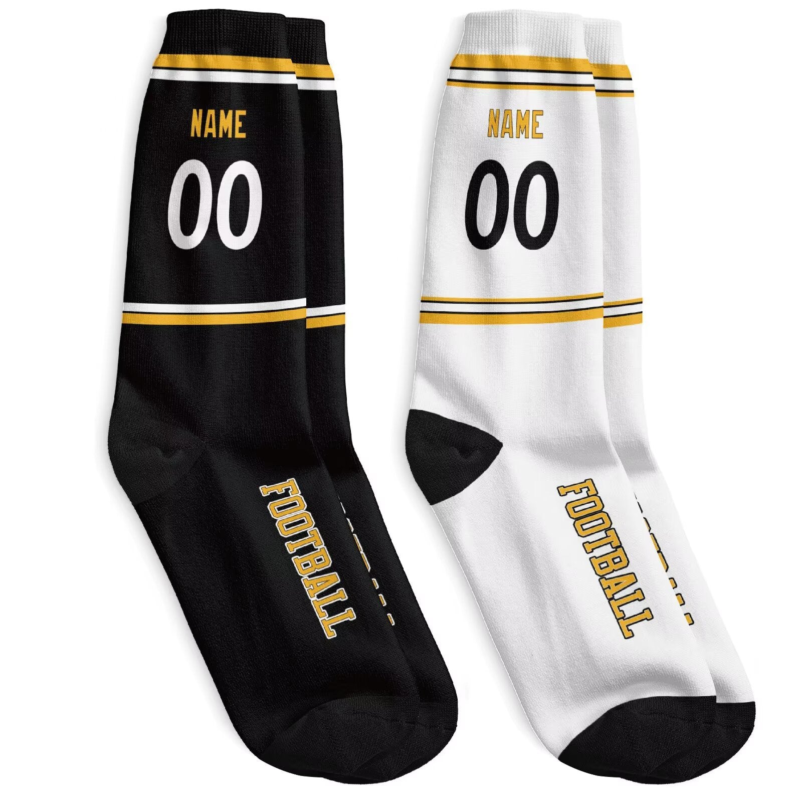 Custom Pittsburgh Football Socks - Personalized Athletic Fan Crew Socks - Antking