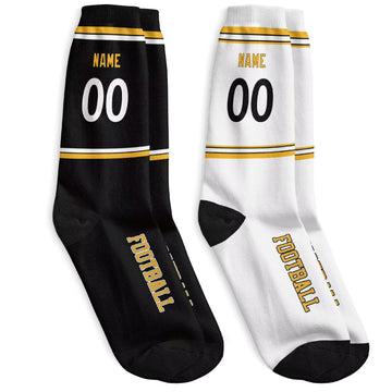 Custom Pittsburgh Football Socks - Personalized Athletic Fan Crew Socks - Antking
