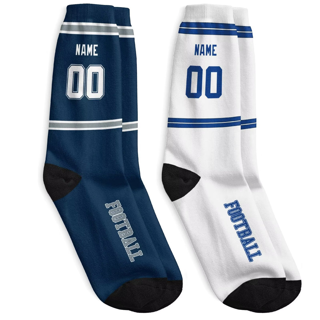 Custom Dallas Football Socks - Personalized Athletic Fan Crew Socks - Antking