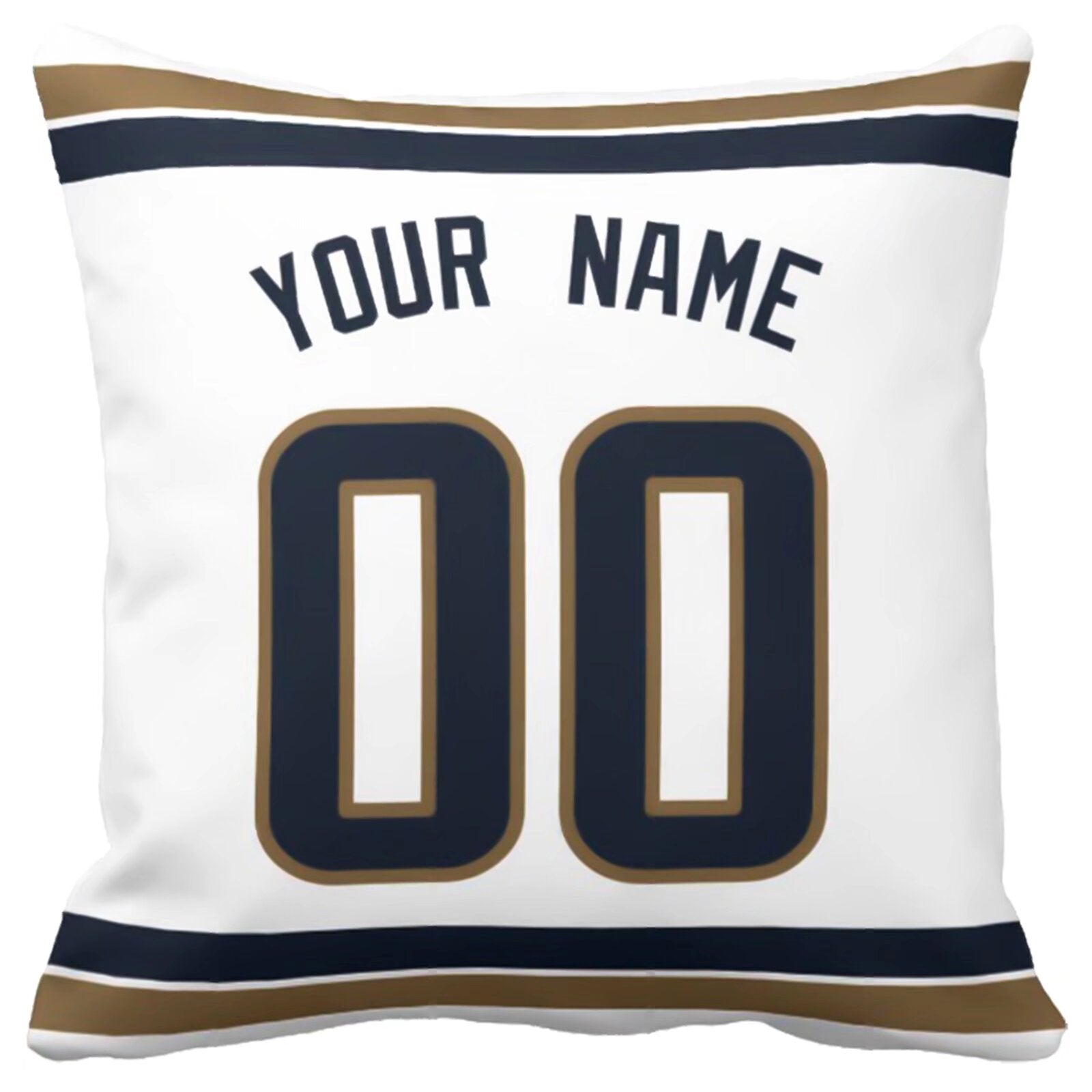 Los Angeles R personalized football pillow alternate back view with arched name and number