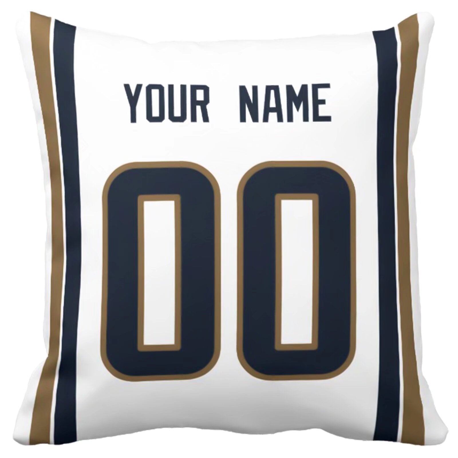 Los Angeles R custom name and number football pillow additional color front view