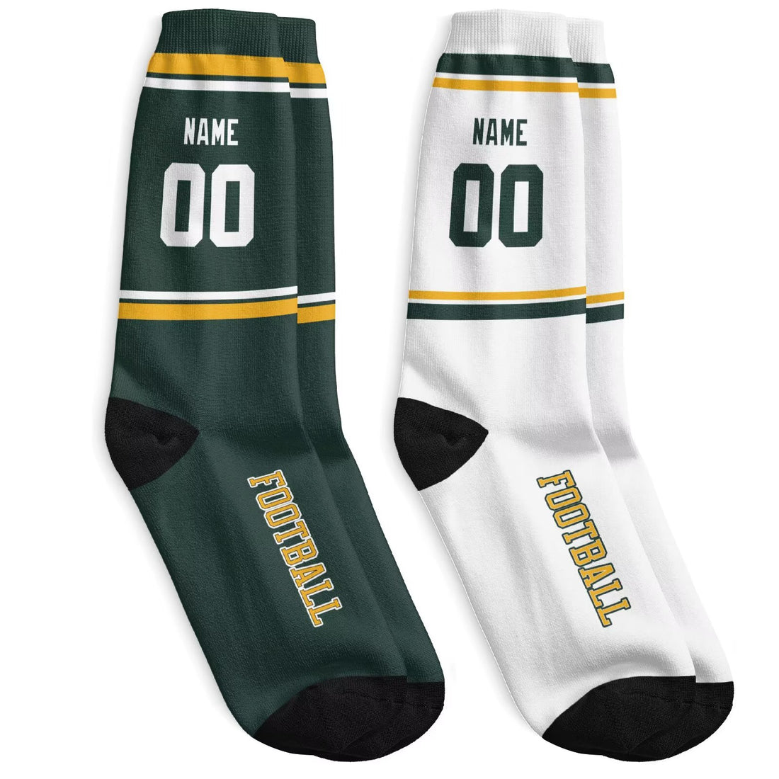 Custom Green Bay Football Socks - Personalized Athletic Fan Crew Socks - Antking