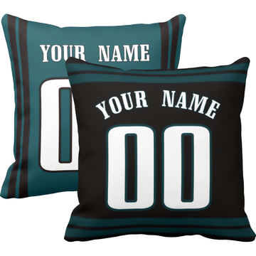 Philadelphia personalized football throw pillow set with custom name and number in city-inspired colors