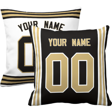 New Orleans personalized football throw pillow set with custom name and number in city-inspired colors