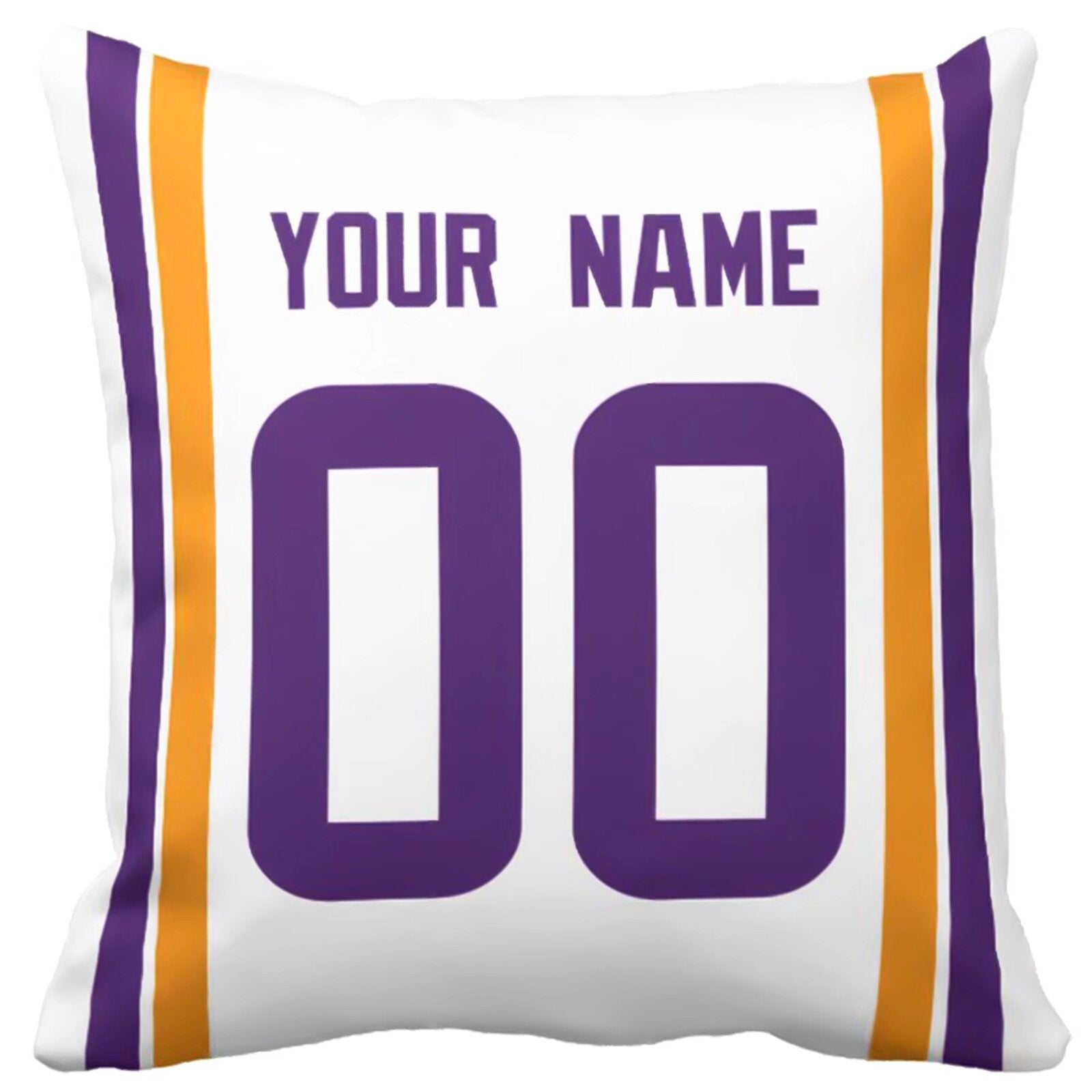 Minnesota personalized football pillow alternate front view with name and number design