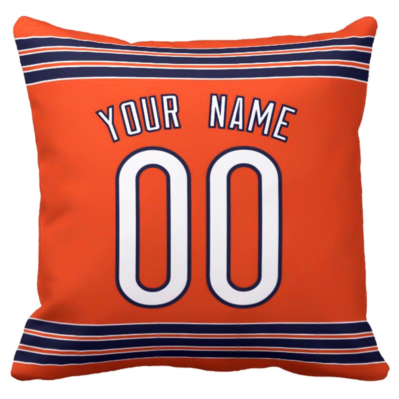 Chicago personalized football pillow alternate front view with name and number design