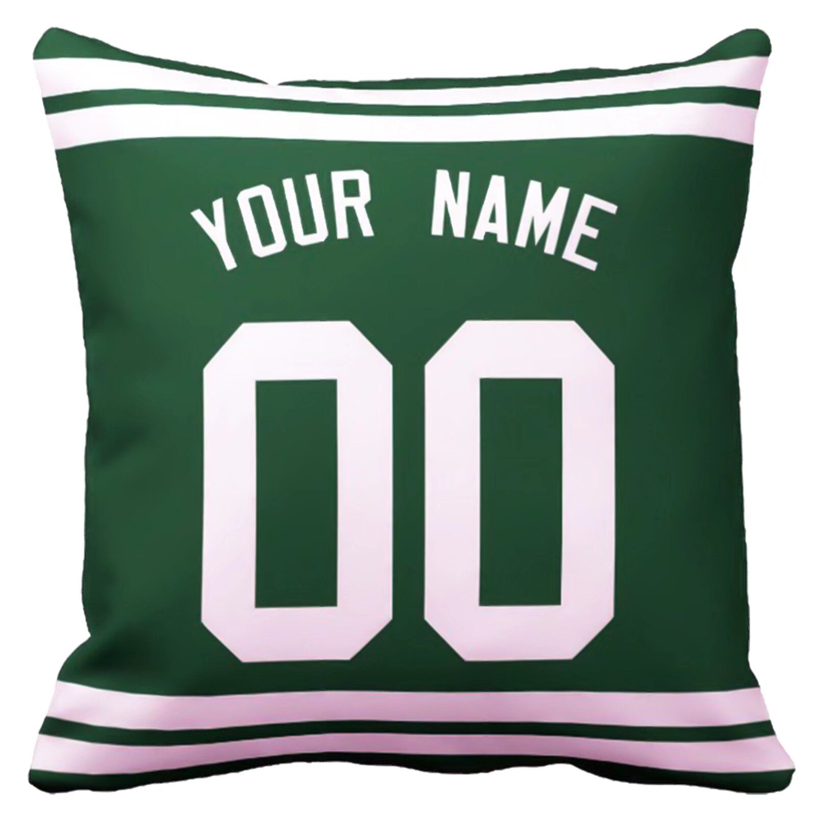 New York J custom name and number football pillow additional color front view
