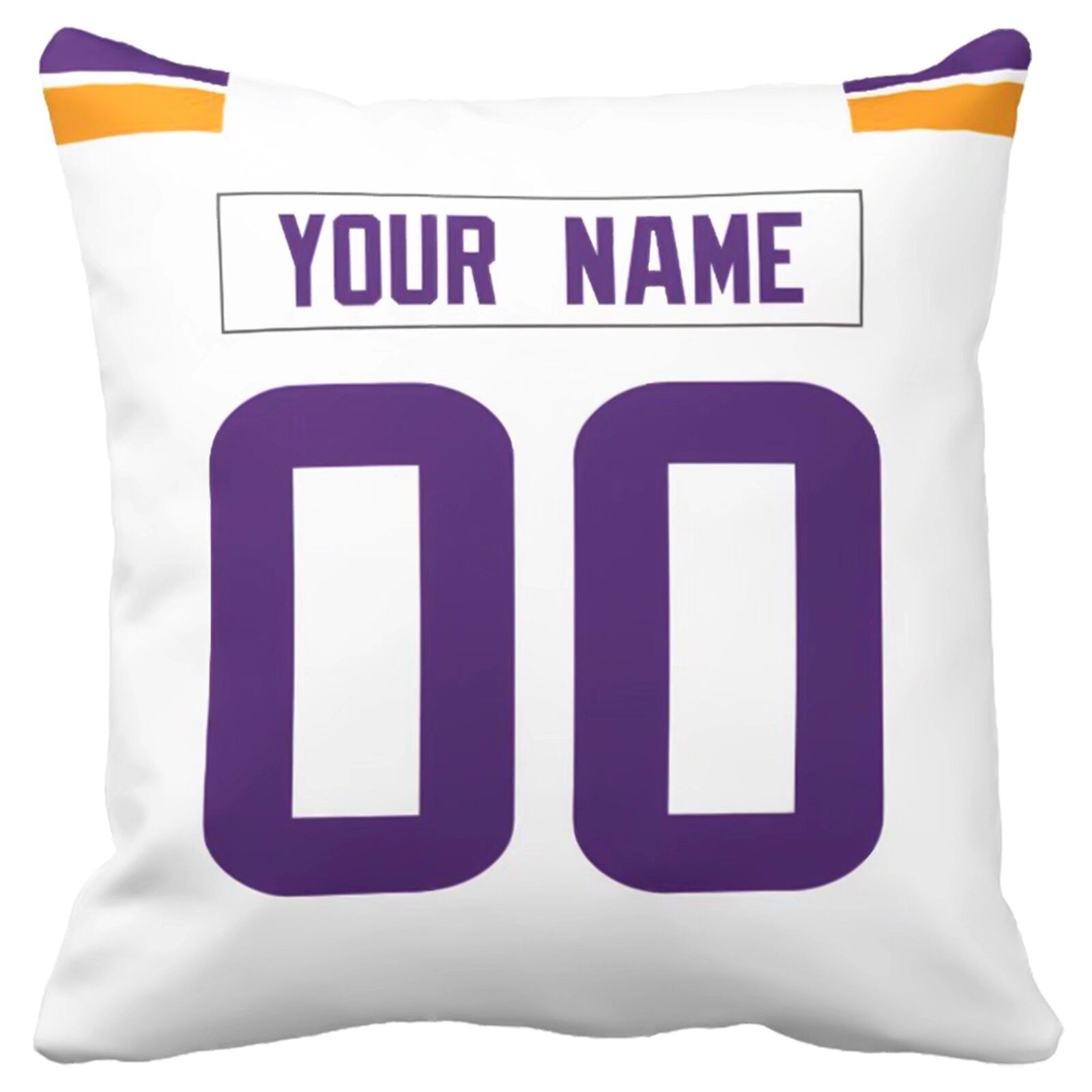Minnesota custom football throw pillow two-tone product view with name and number