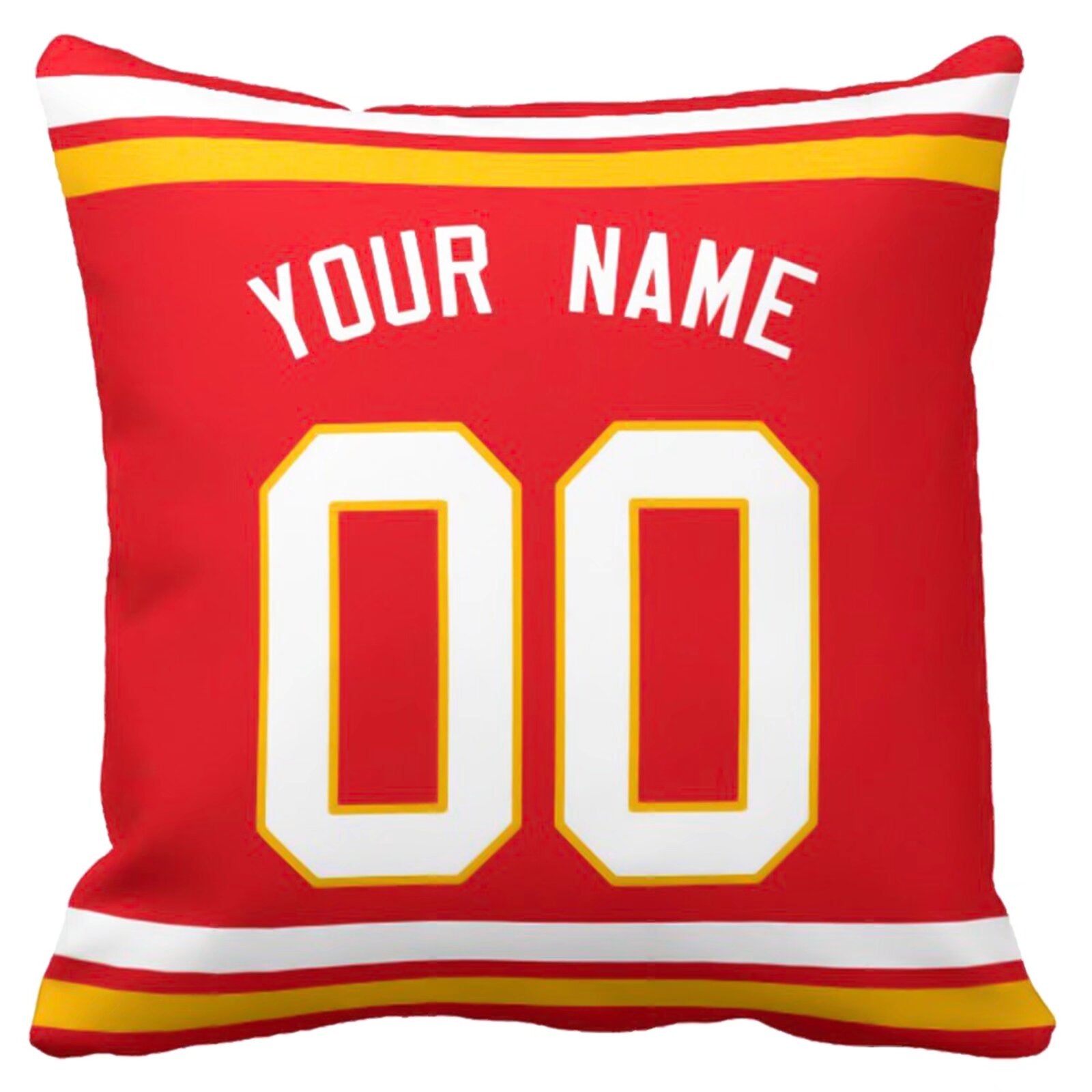 Kansas custom name and number football pillow additional color front view