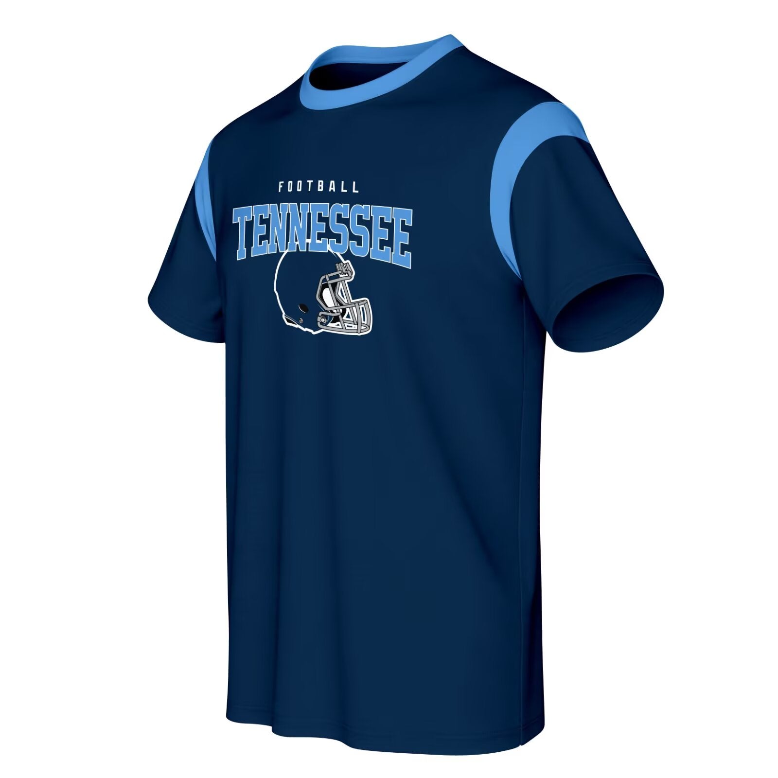 Tennessee football style T-shirt front view with crewneck short sleeve design