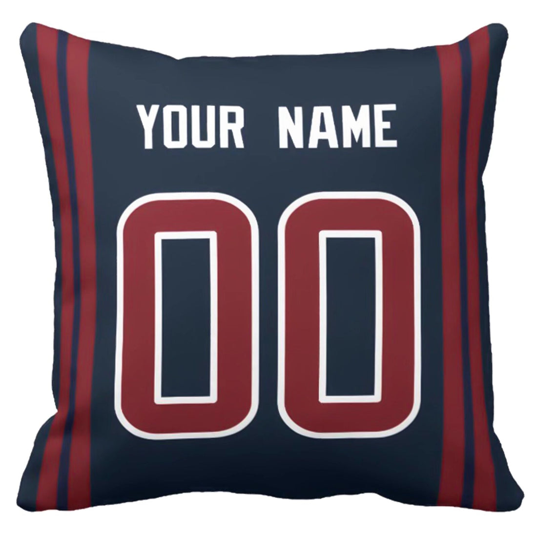 Houston personalized football throw pillow set with custom name and number in city-inspired colors