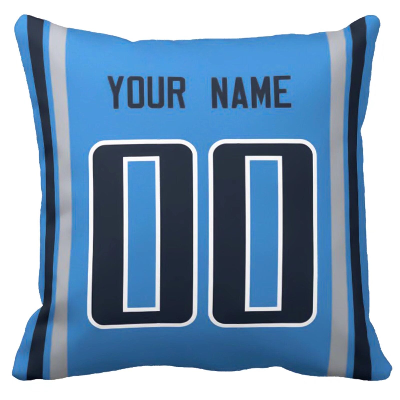 Tennessee custom football throw pillow front view with personalized name and number artwork