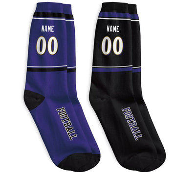 Custom Baltimore Football Socks - Personalized Athletic Fan Crew Socks - Antking