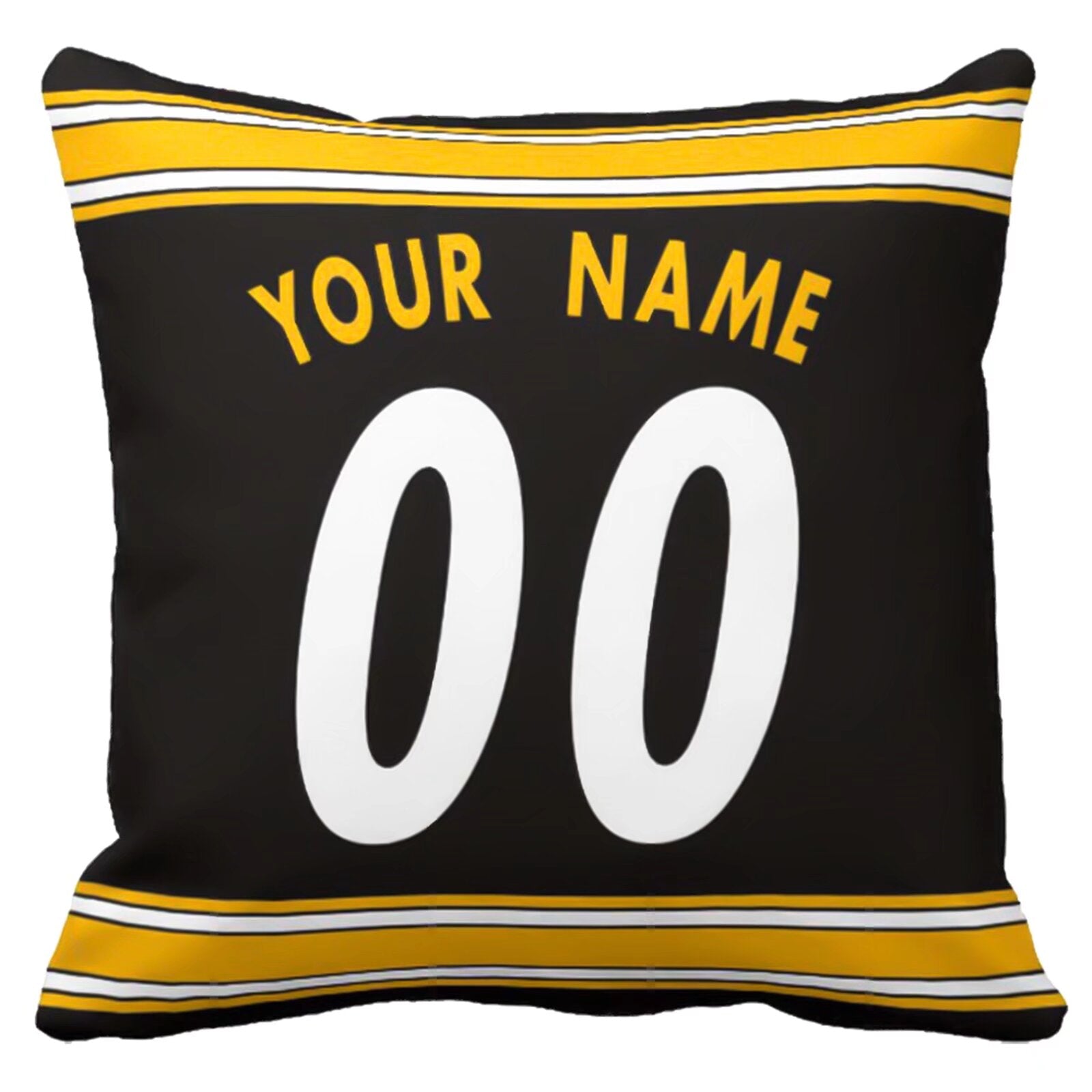 Pittsburgh custom name and number football pillow additional color front view