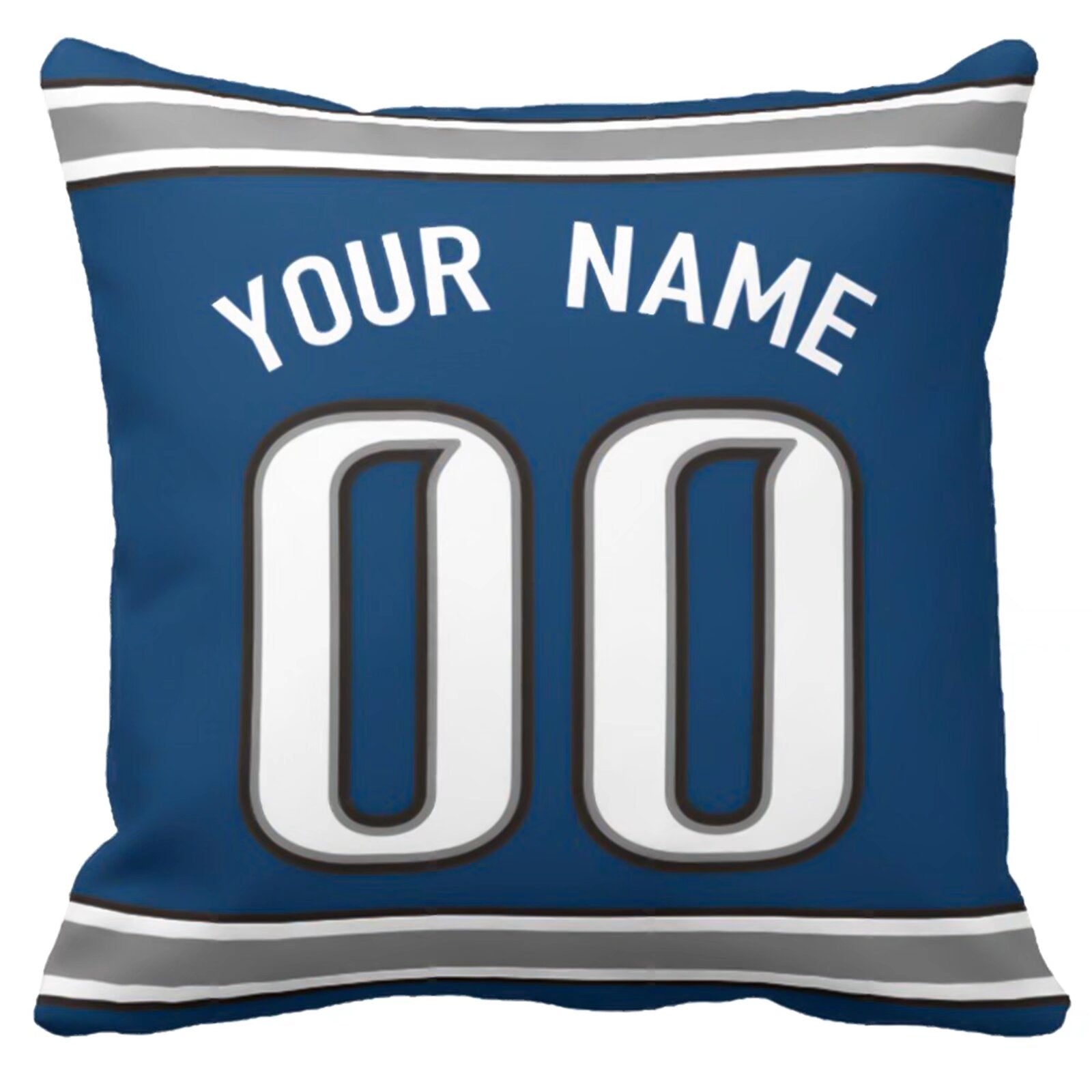 Detroit custom name and number football pillow additional color front view