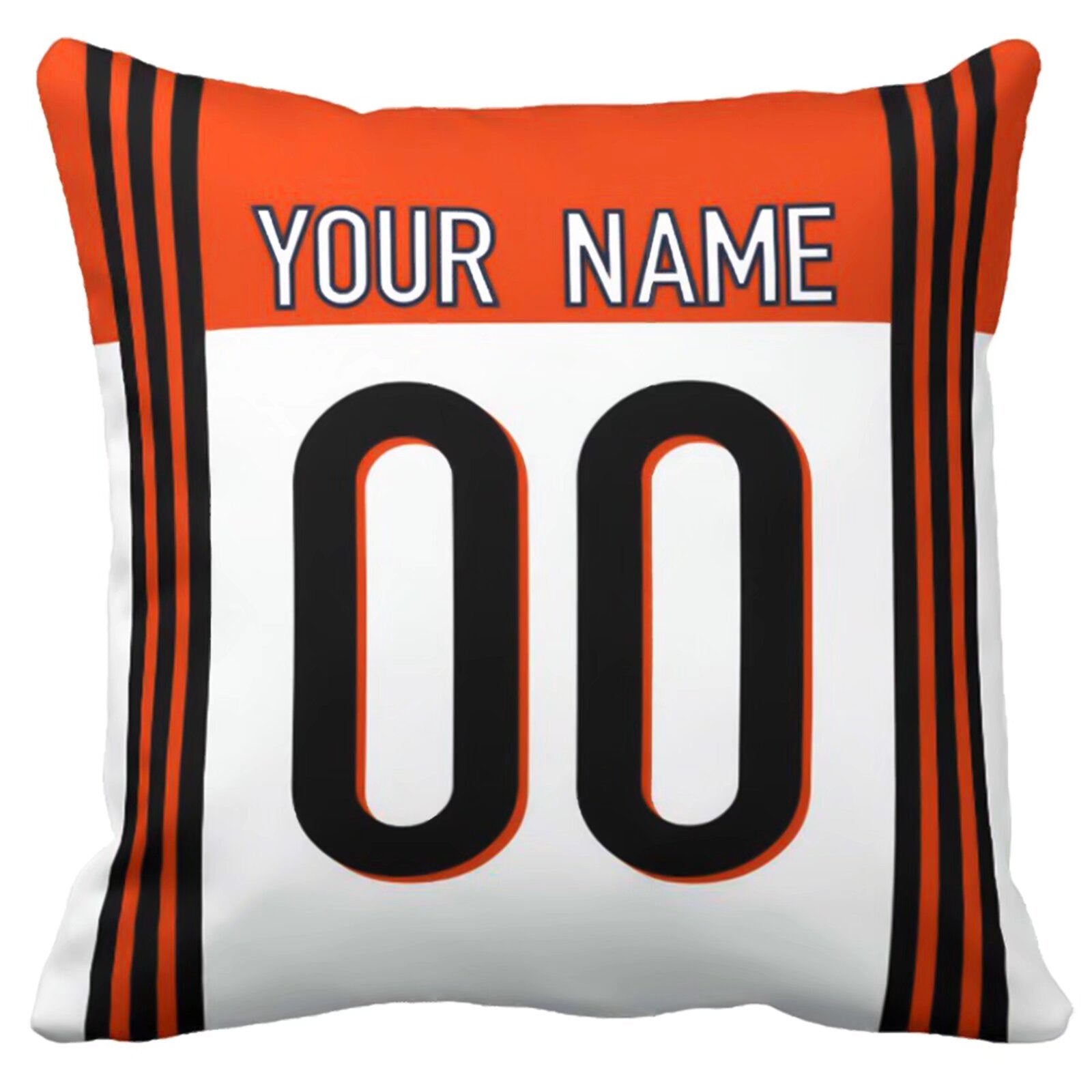 Cincinnati custom name and number football pillow additional color front view
