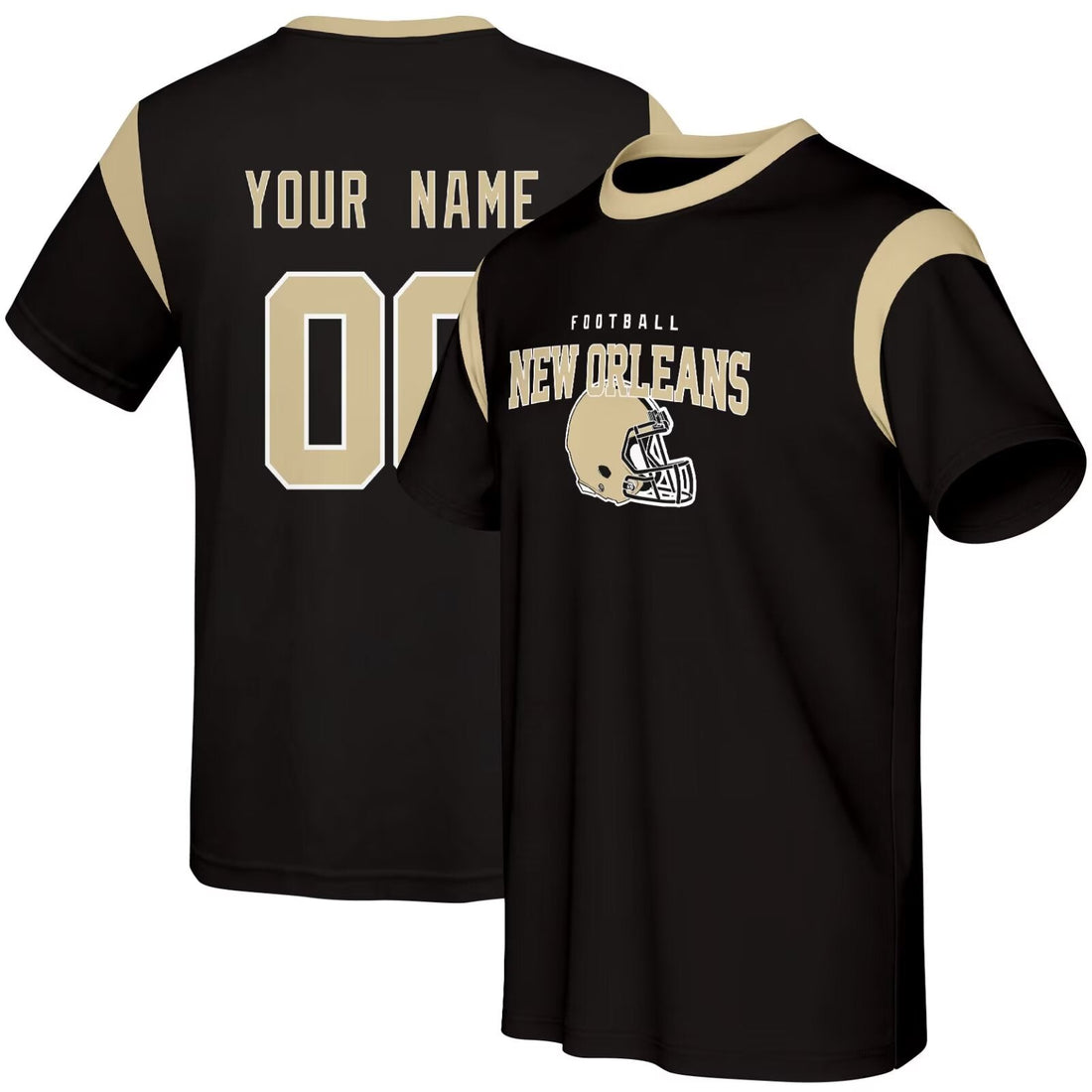 ANTKING New Orleans T Shirt Crewneck Short Sleeve Custom Name Number for Men Youth Gifts ANTKING