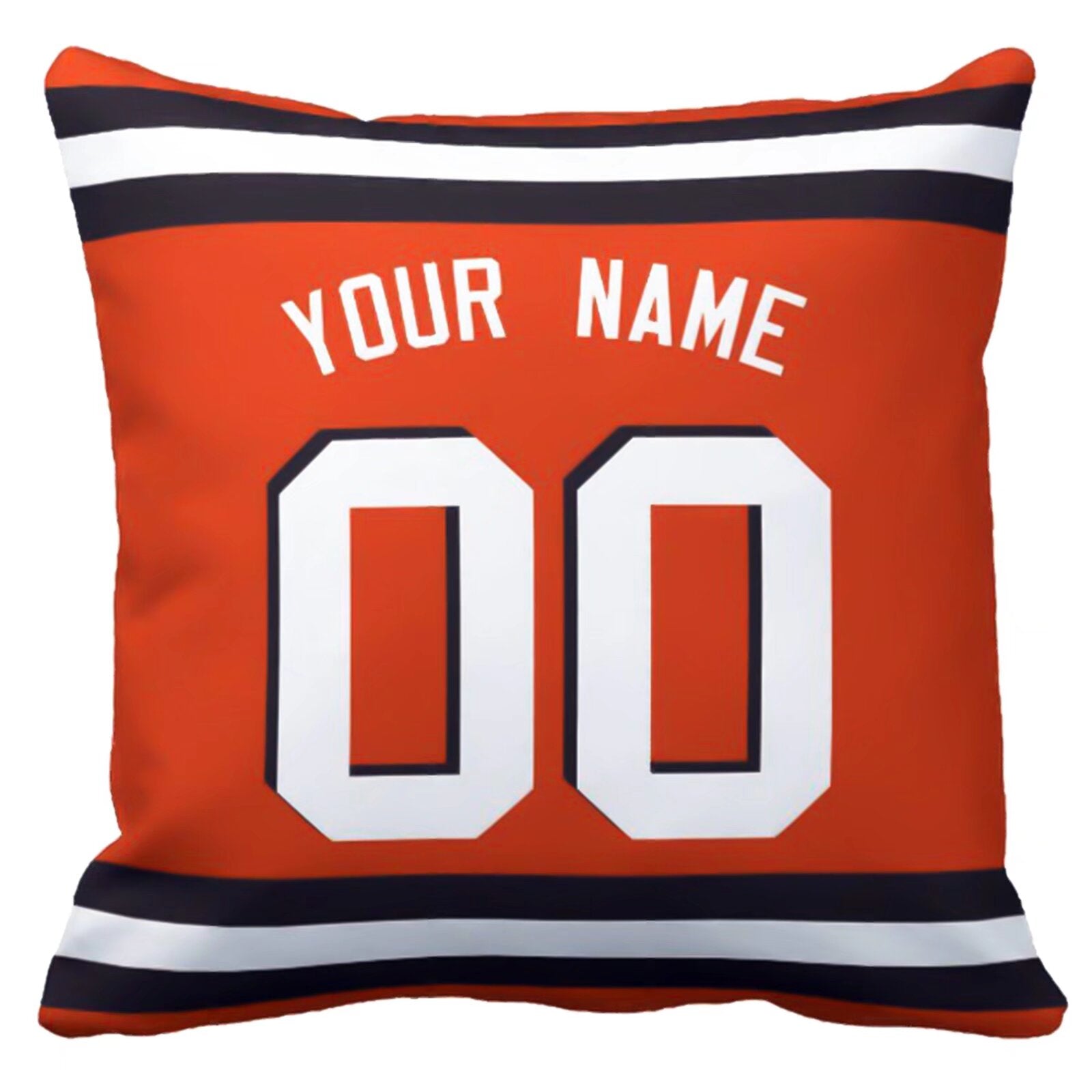 Cleveland personalized football pillow alternate front view with name and number design