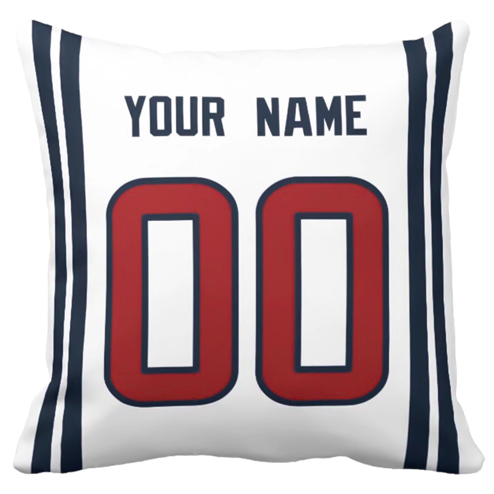 Houston custom name and number football pillow additional color front view