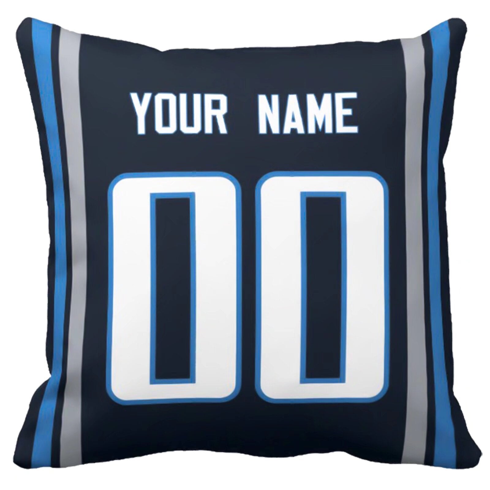Tennessee personalized football pillow alternate front view with name and number design
