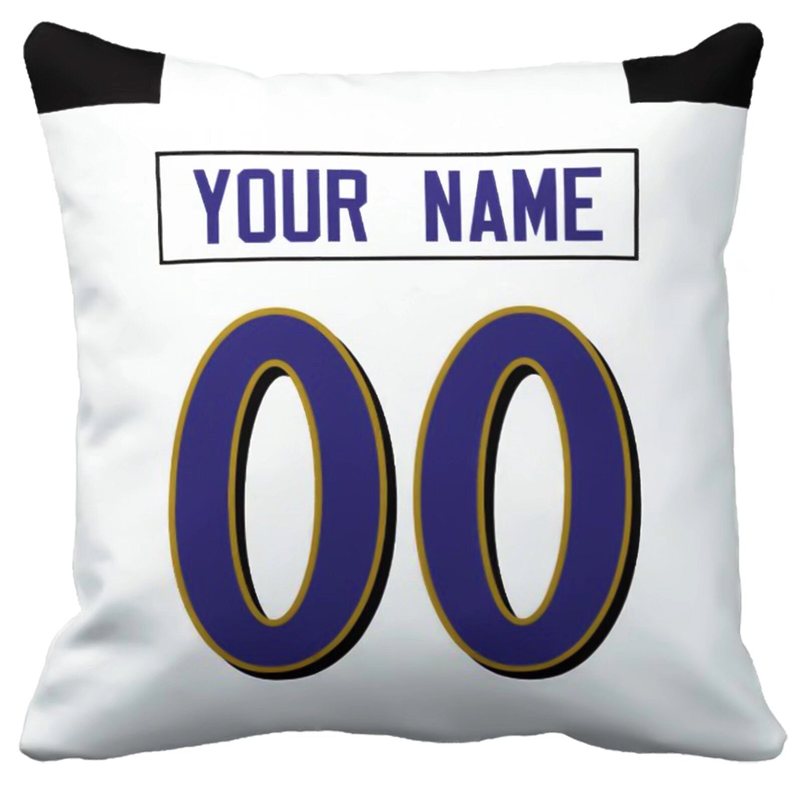 Baltimore personalized football pillow extra product view showing custom name and number design