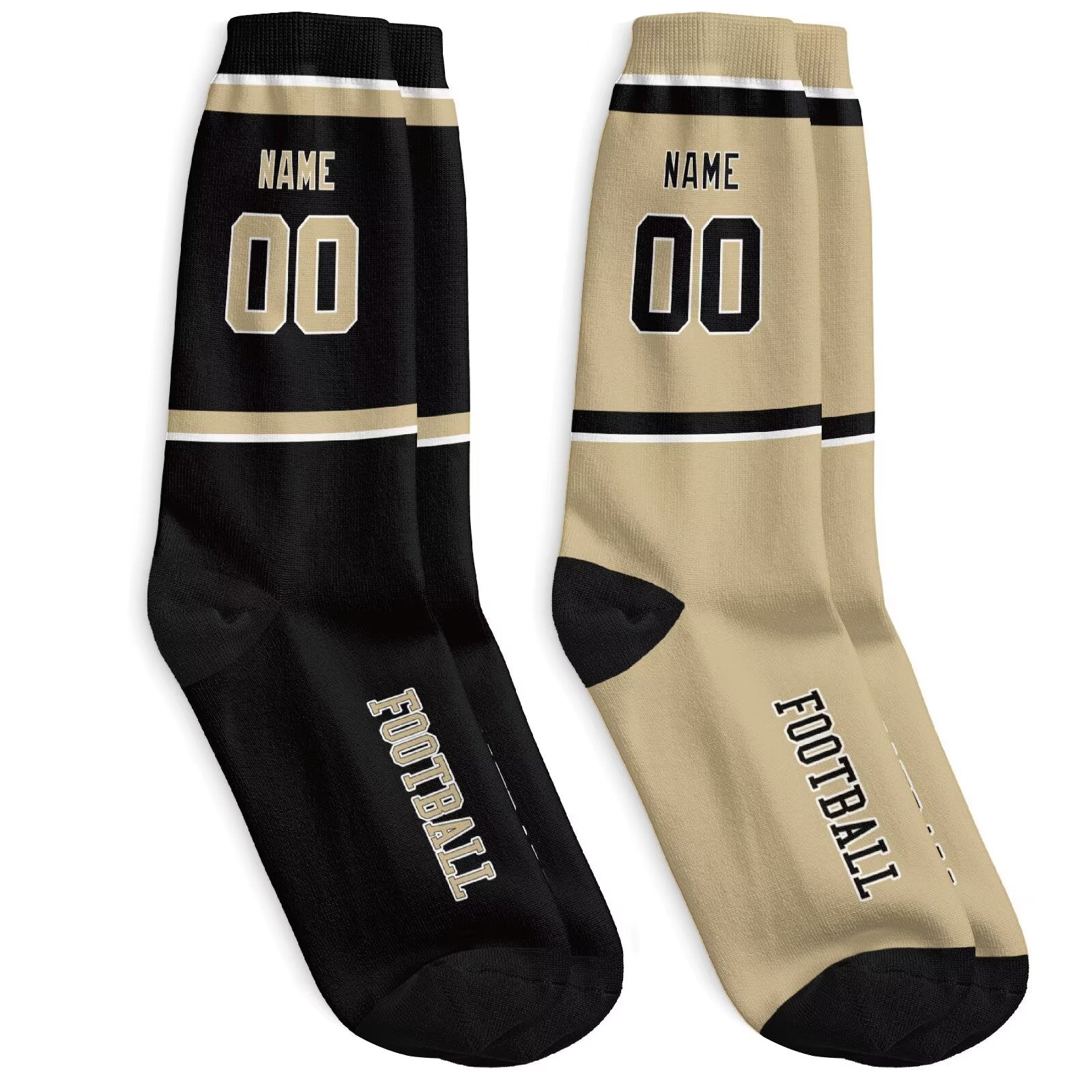 Custom New Orleans Football Socks - Personalized Athletic Fan Crew Socks - Antking