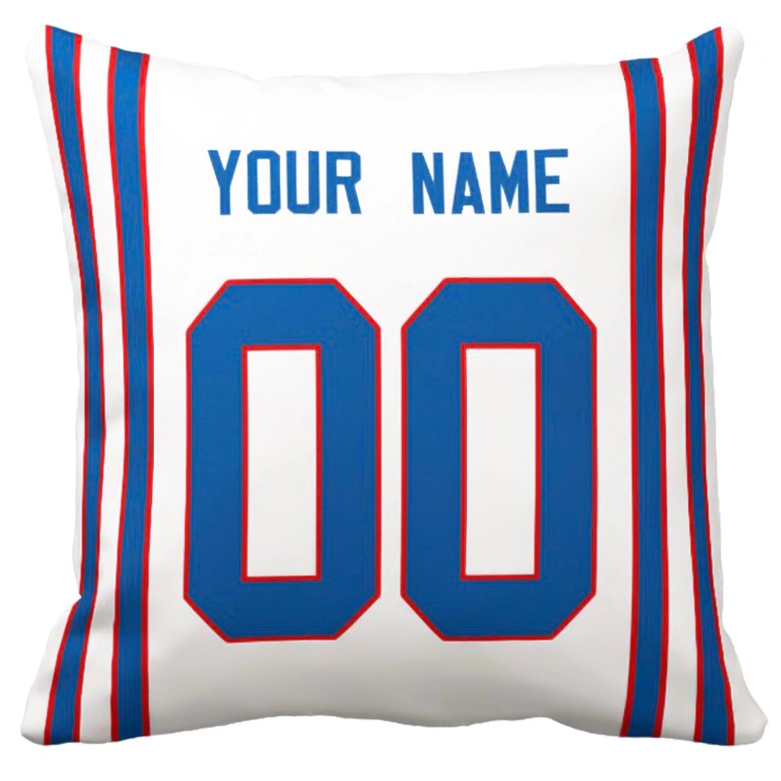 Buffalo custom name and number football pillow additional color front view