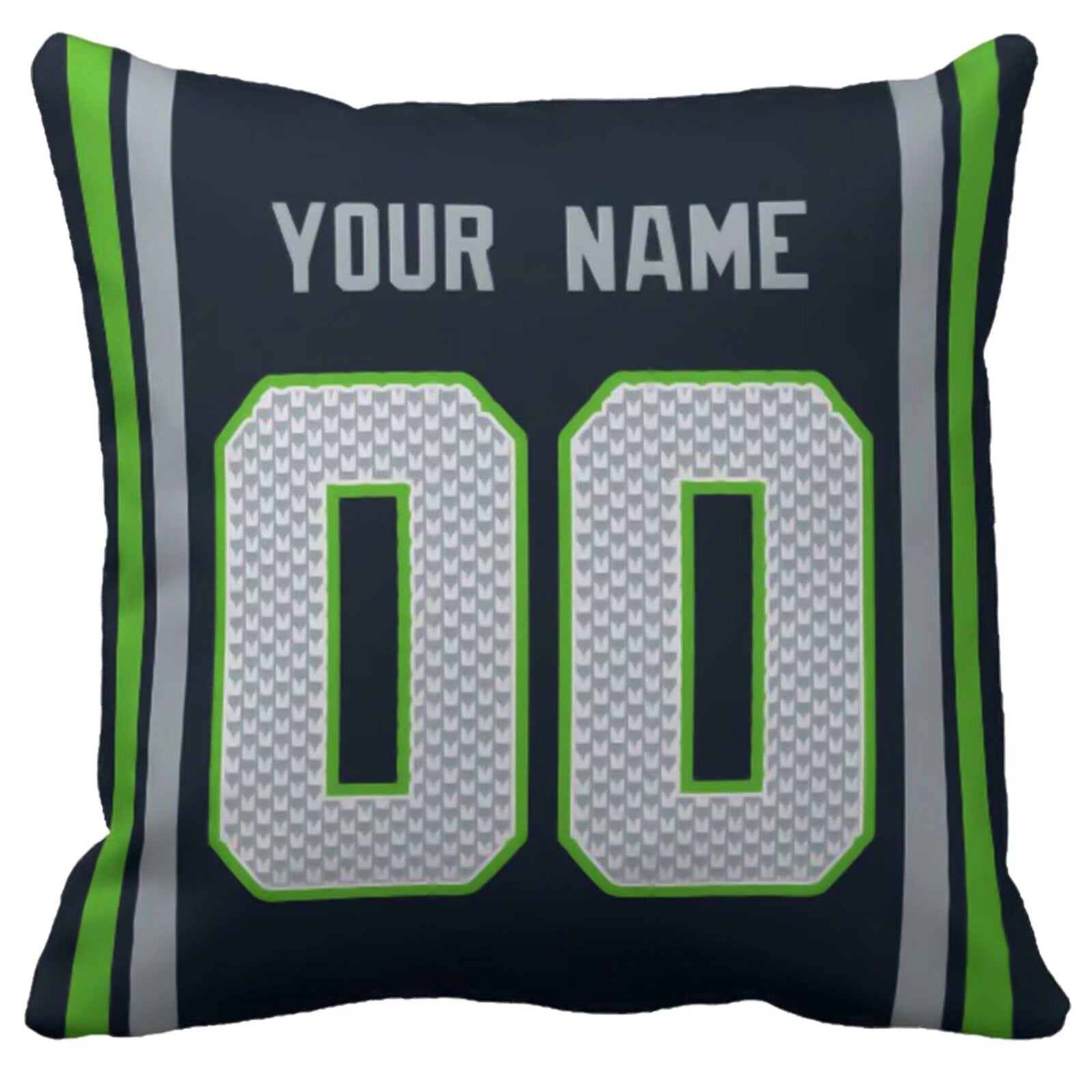 Seattle custom name and number football pillow additional color front view