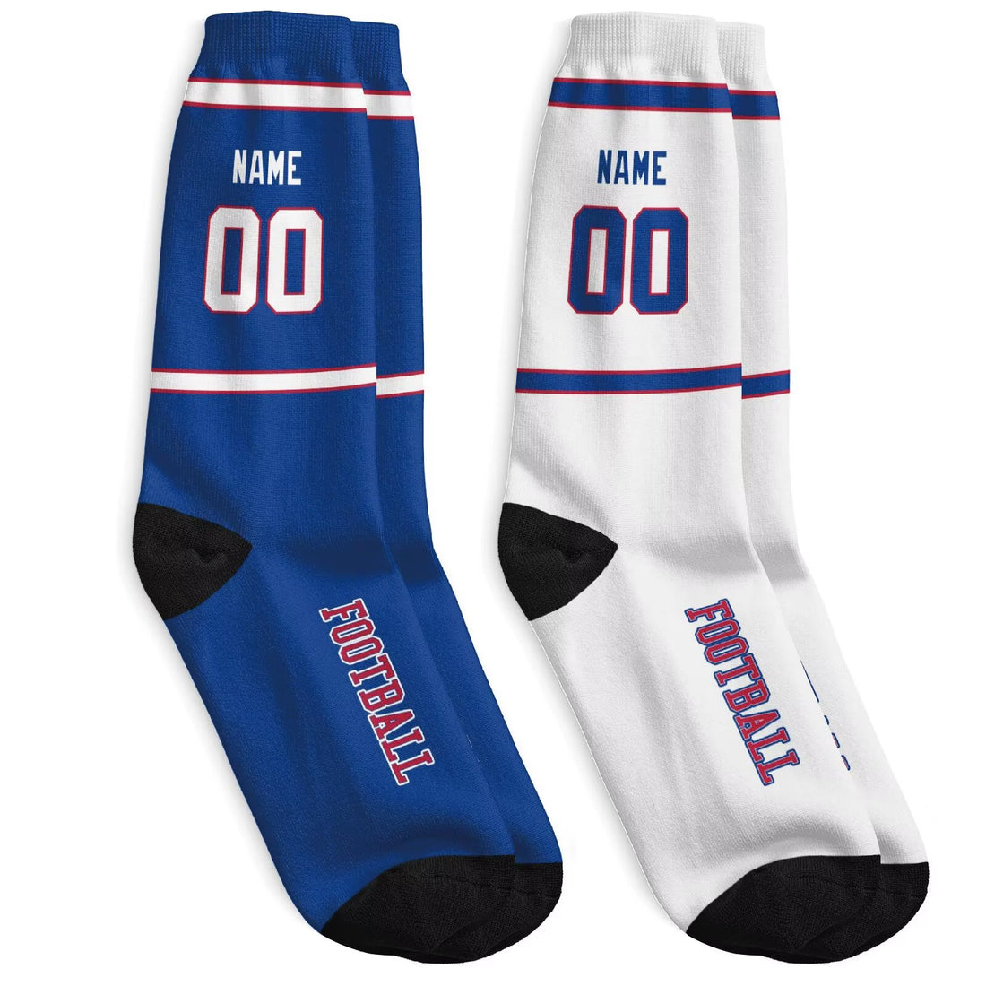 Custom Buffalo Football Socks - Personalized Athletic Fan Crew Socks - Antking
