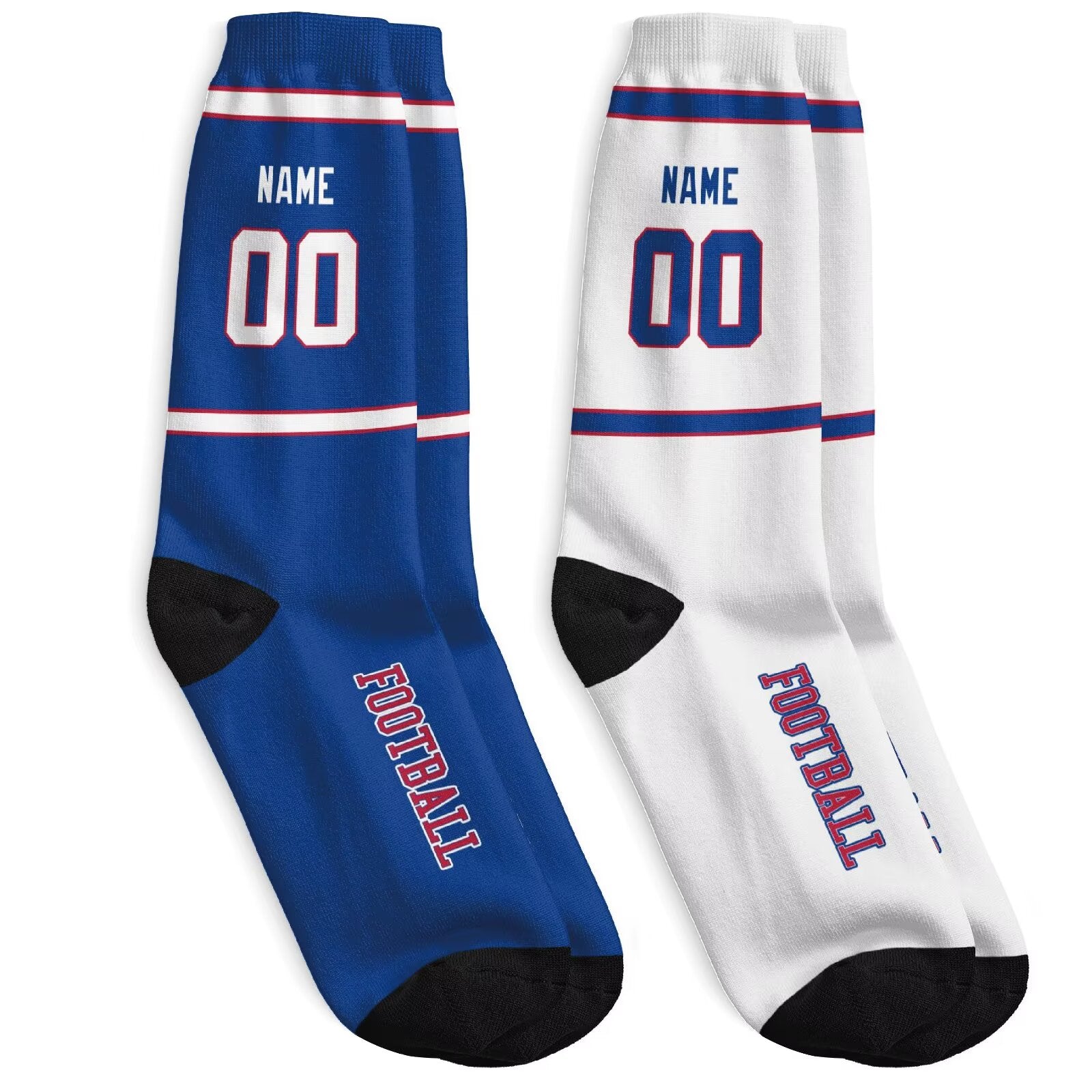 Custom Buffalo Football Socks - Personalized Athletic Fan Crew Socks - Antking