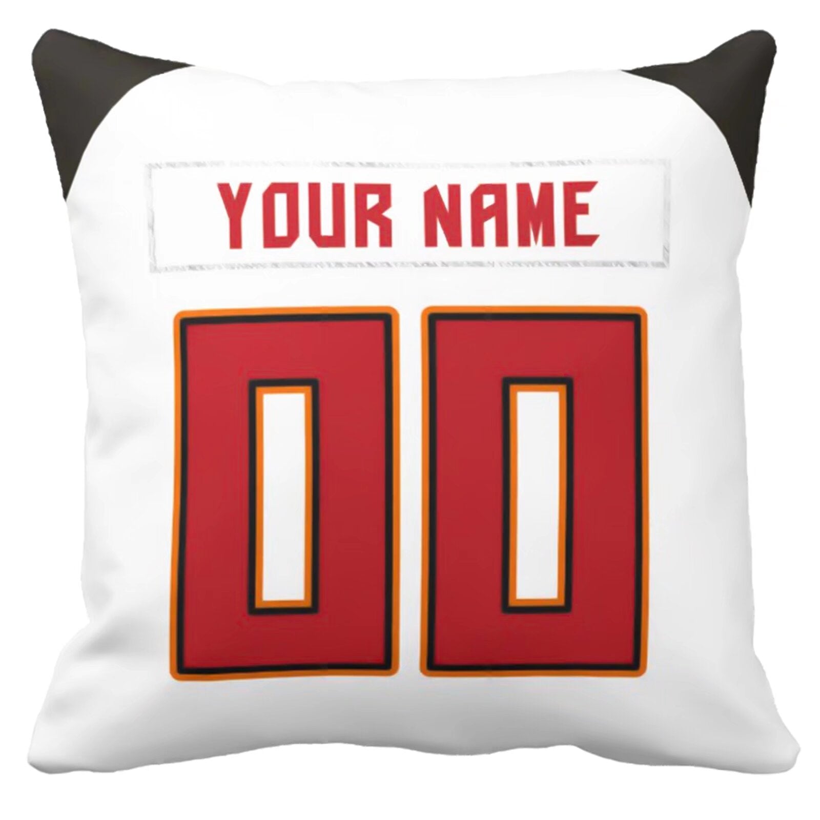 Tampa personalized football pillow extra product view showing custom name and number design